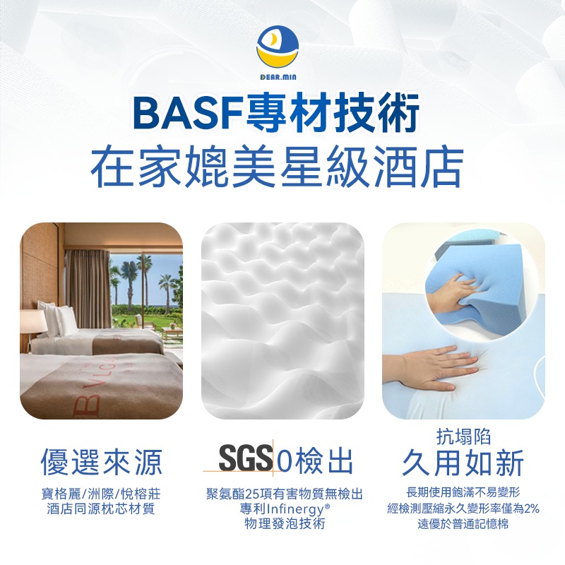 日本DEAR.MIN 雲感多重軟芯柔托緩壓Peace柔眠枕