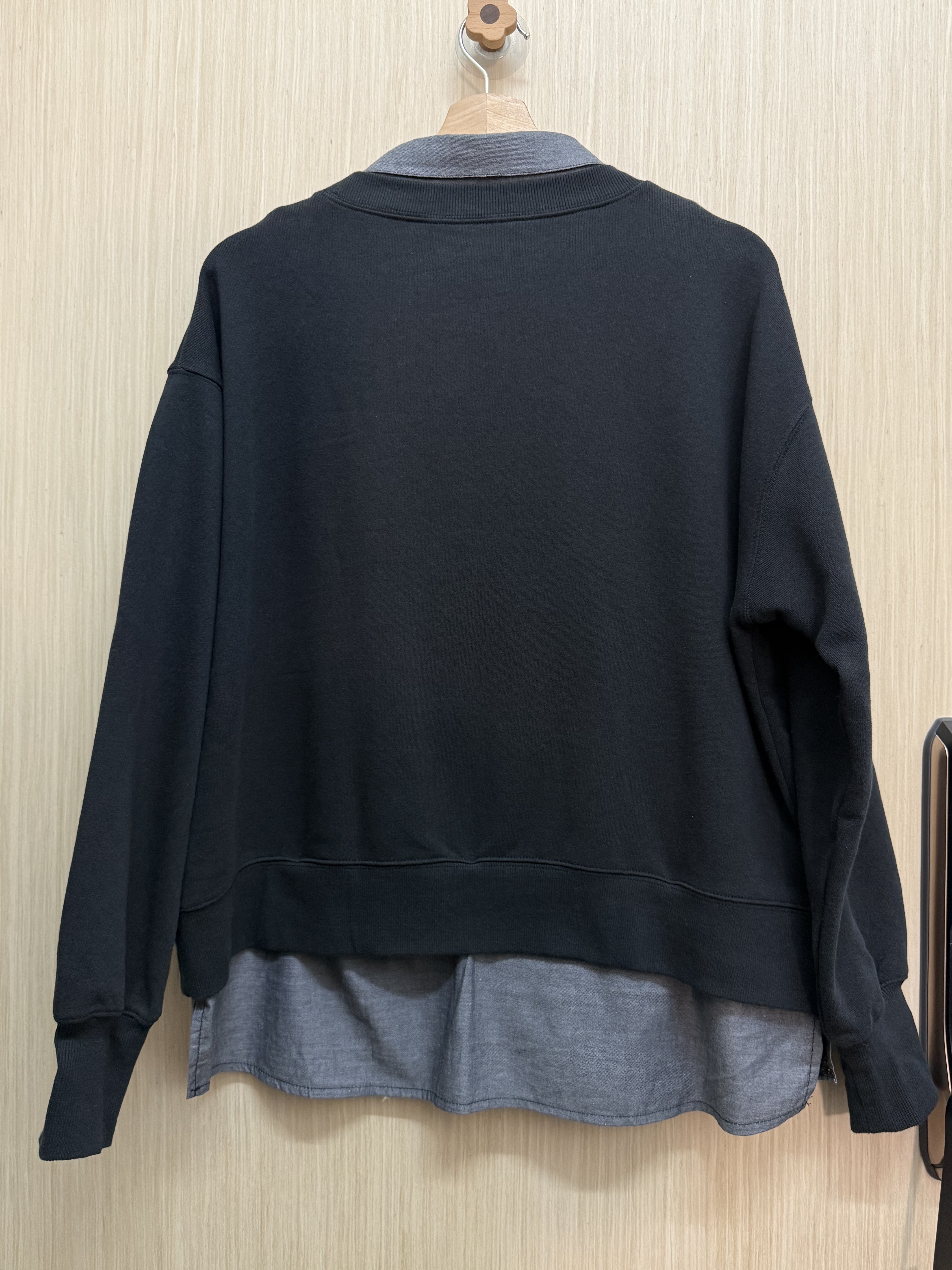 可拆領假兩件衛衣（灰黑色）