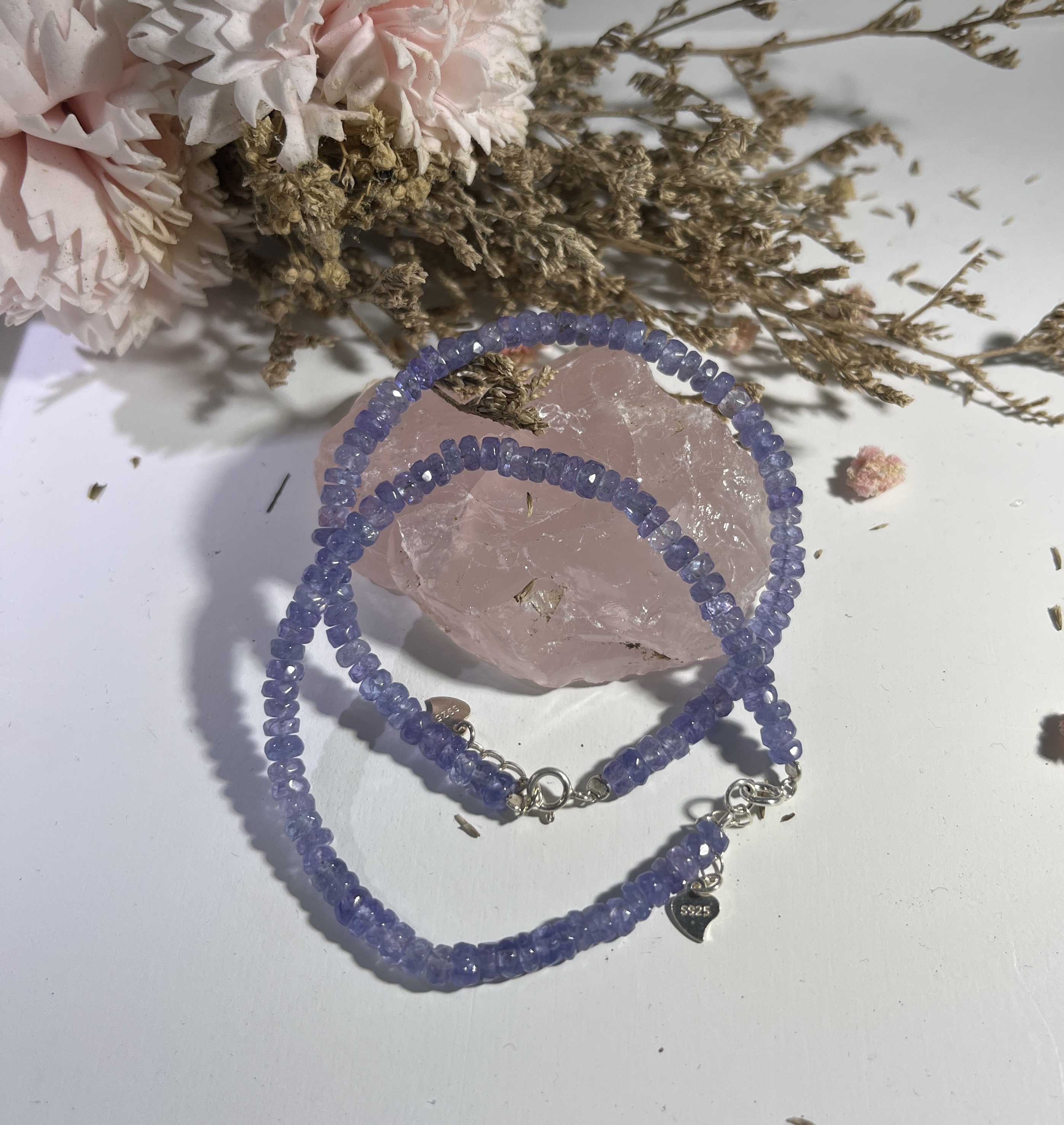 高品質透體坦桑石切面算盤珠 4mm