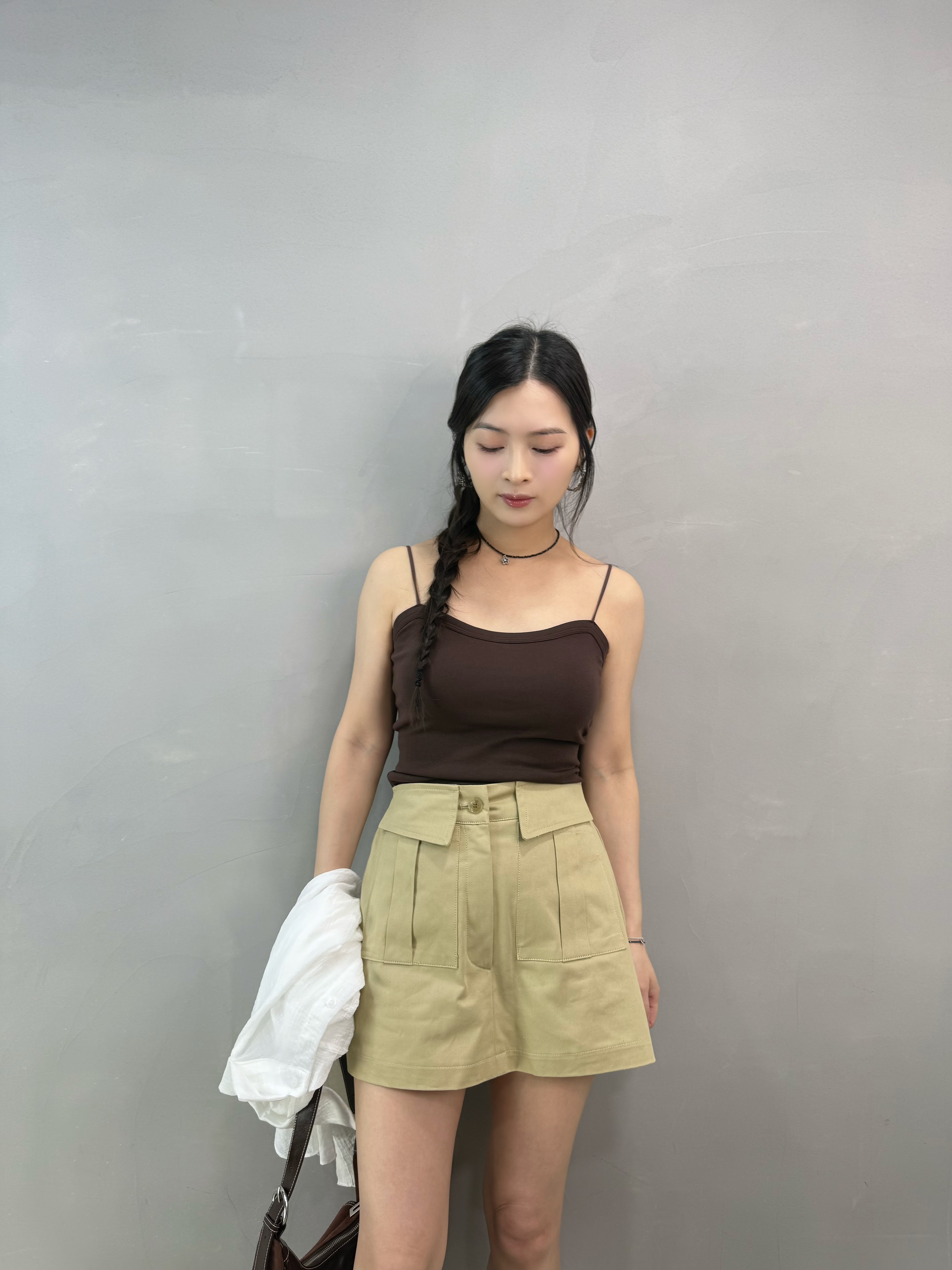 D07 幼帶棉質長Bra Top