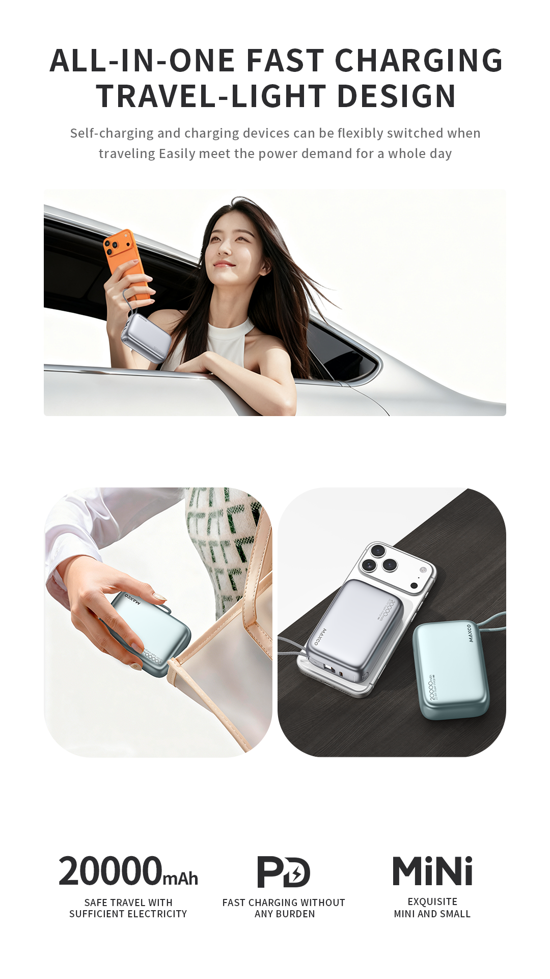 [CCC認證產品] Maxco CUBE 20000mAh PD22.5w 流動電源 MP52 [預計8月中出貨]
