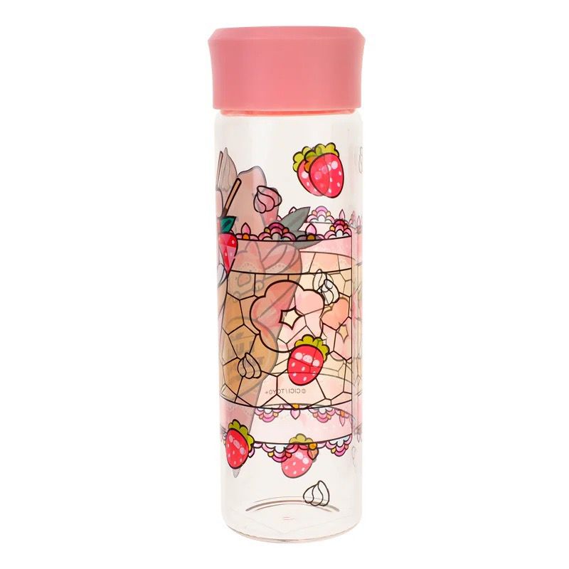 LuLu the Piggy 400ml 彩繪風玻璃水樽連布套（LU-7935-2）