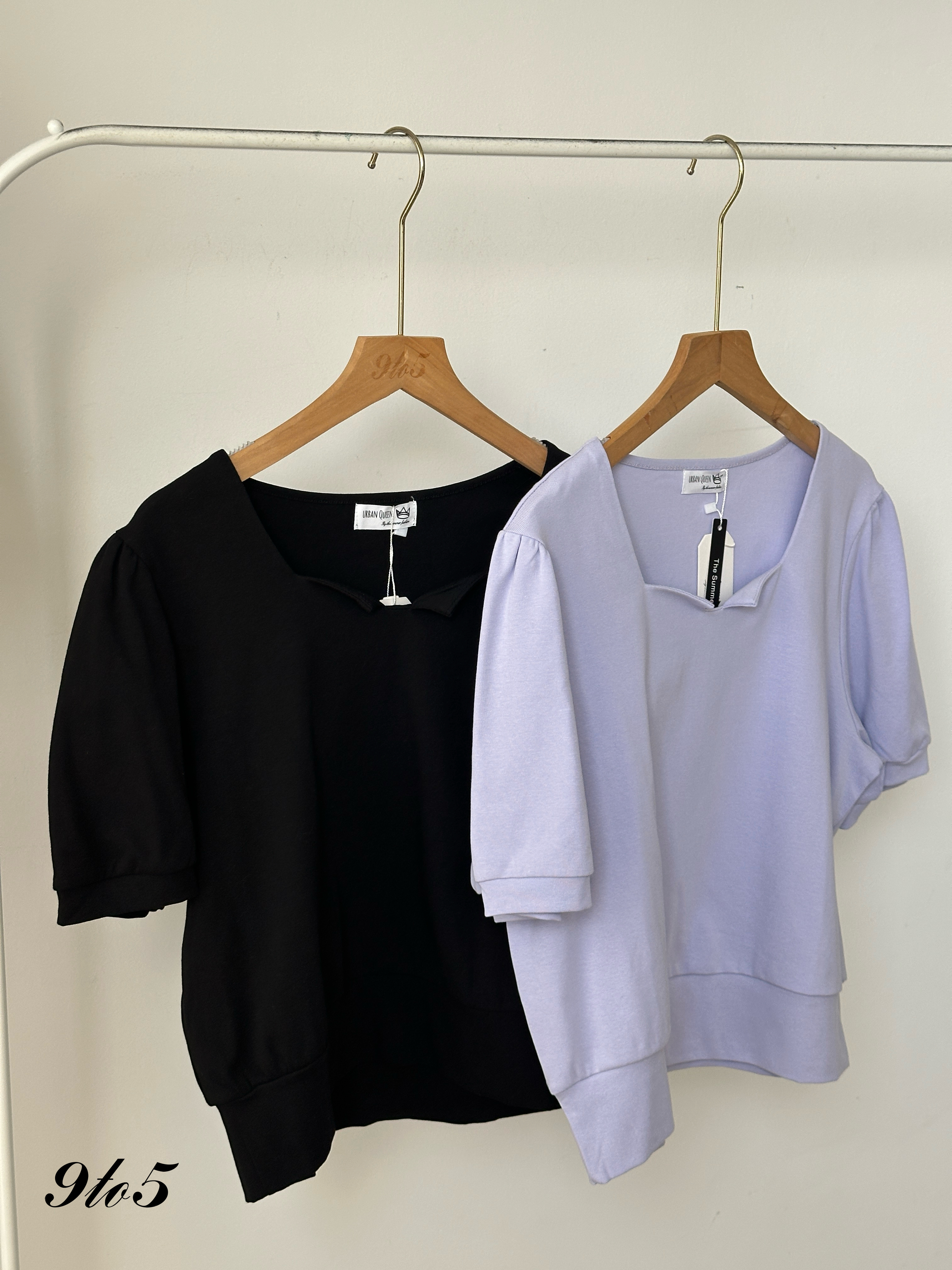 T4028 Square Neck Half Sleeve Top - 4 Colors