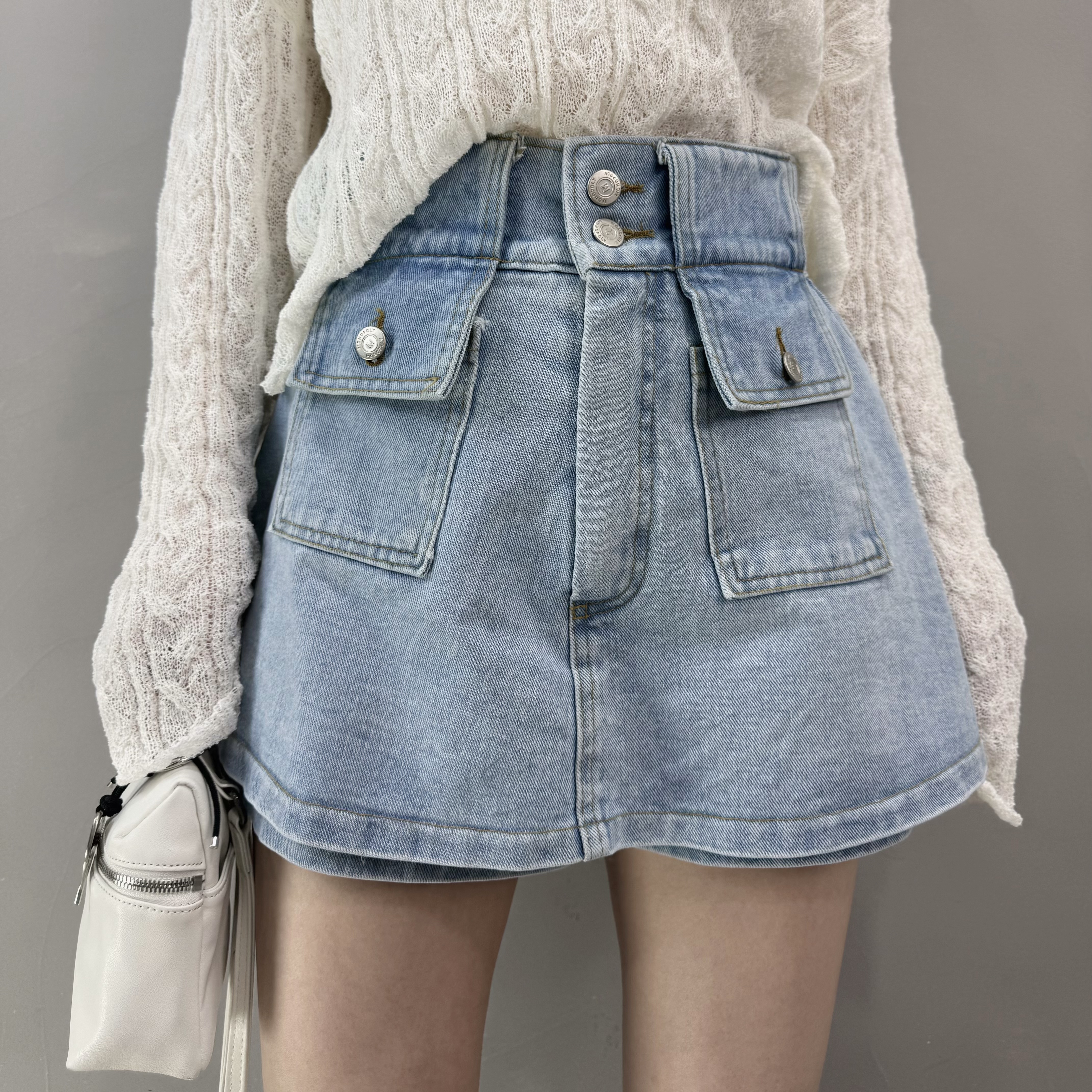 K69 雙袋牛仔裙褲