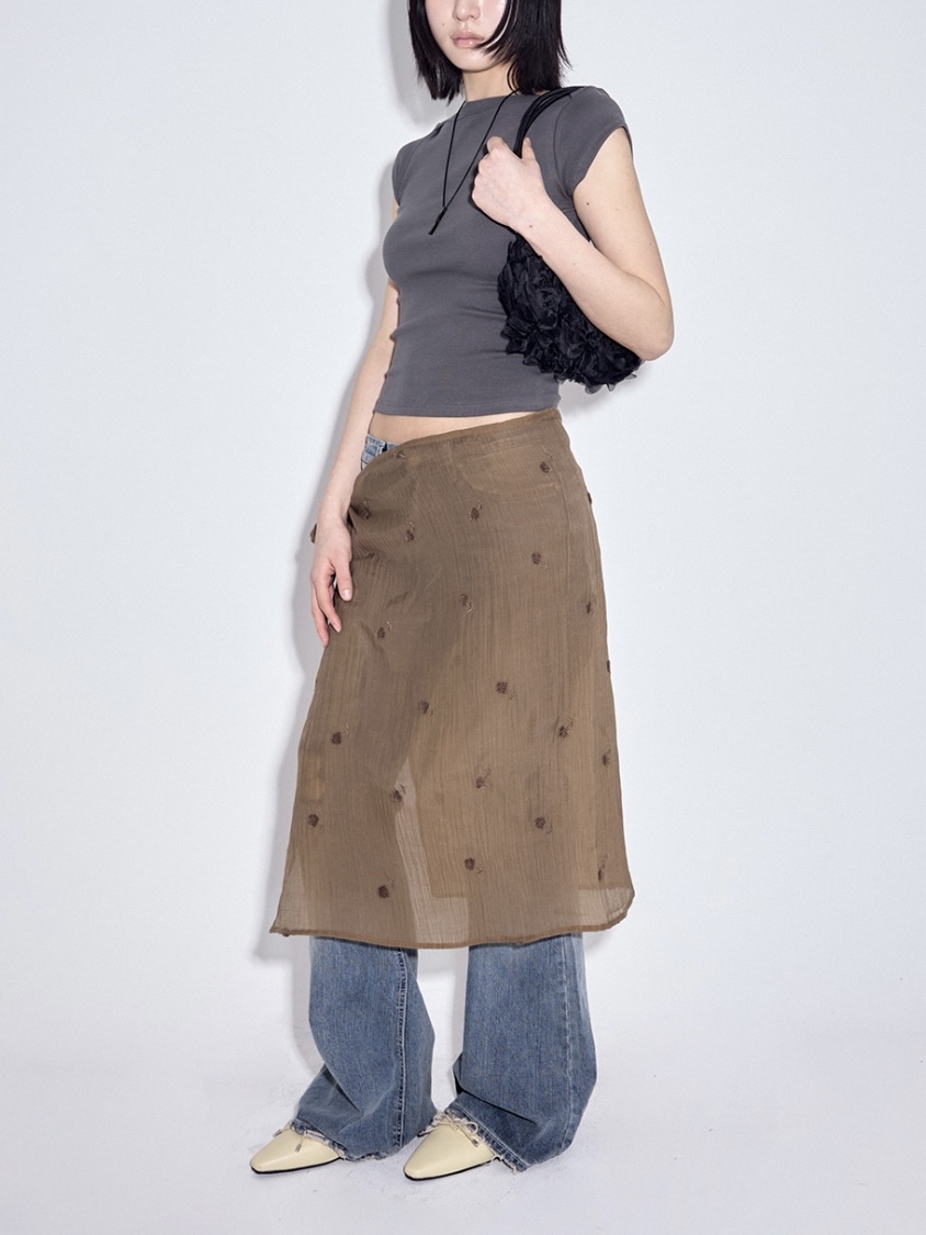 Low-Rise Distressed Bootcut Denim
