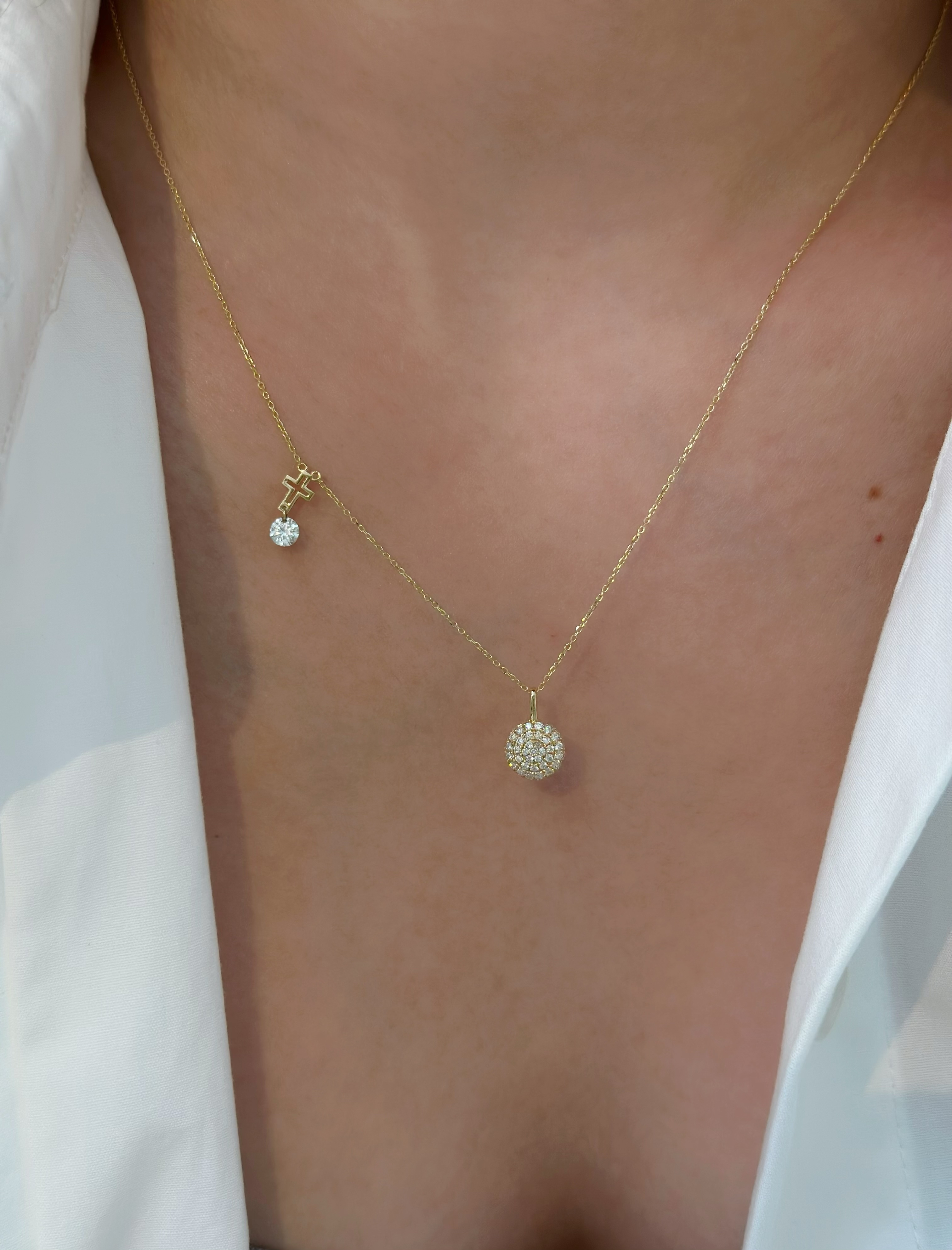 Full diamond circle pendant N382015/382014