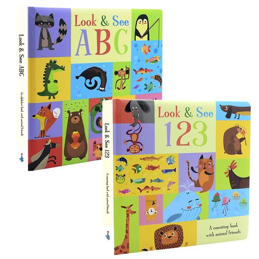 Look & See ABC 123 幼兒啟蒙 紙板書｜2 books｜海綿圓角