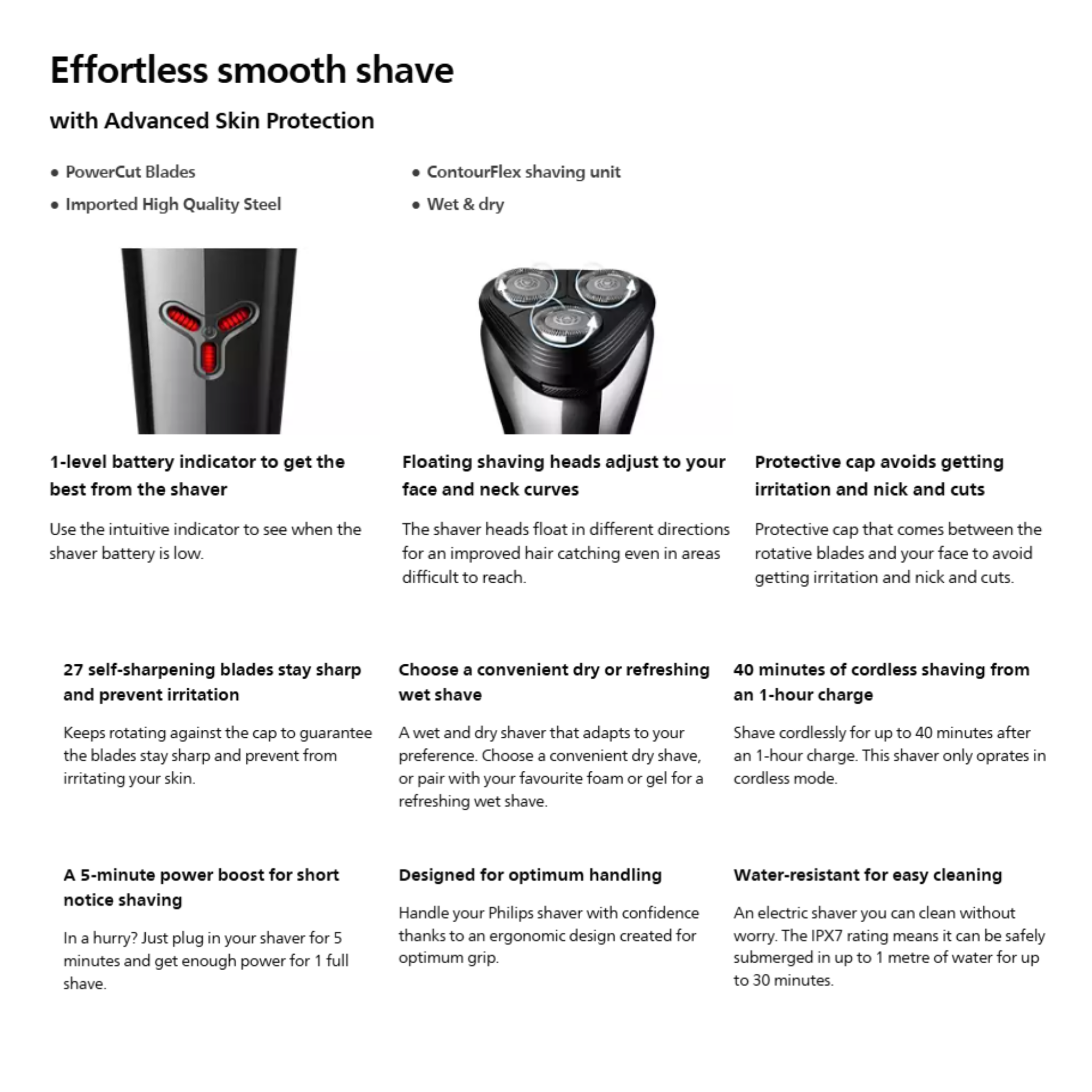 Philips Series 1000 Wet & Dry Electric Shaver (S1301/02)