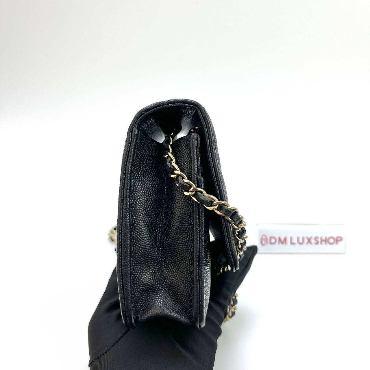 Chanel 23P Black Caviar WOC GHW (Microchip)