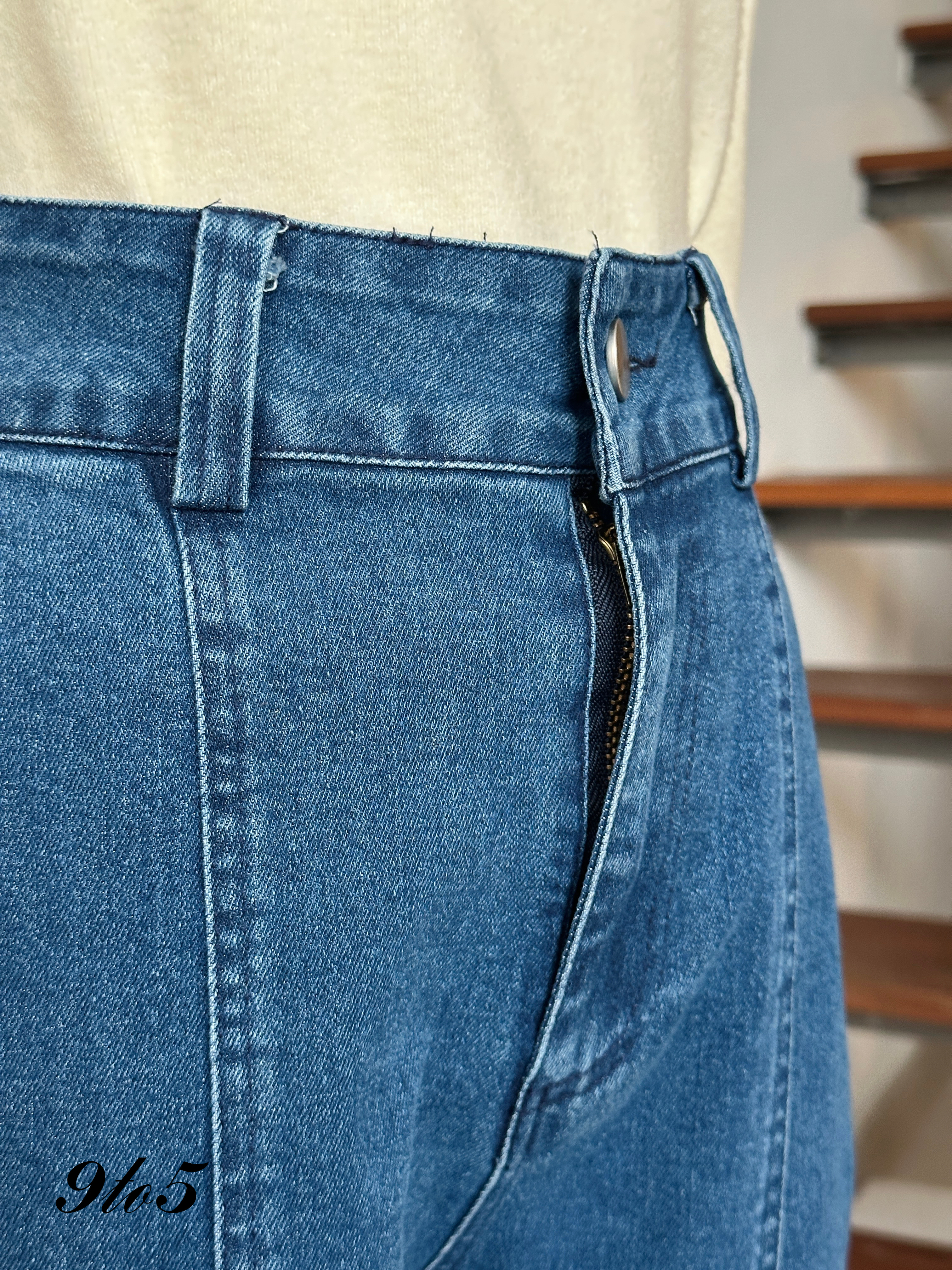 S1768 Wide Leg Jeans - Blue & Dark Blue