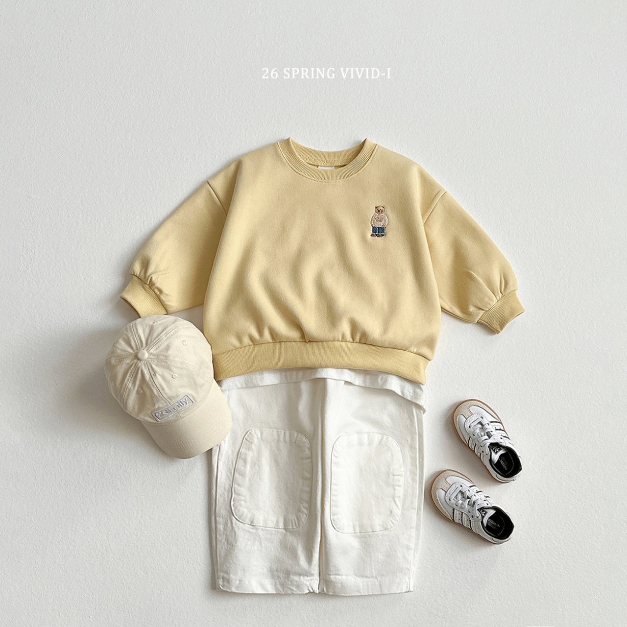 🌸預訂 韓國直送🌸🇰🇷VIVIDI四色標誌性小熊刺繡長袖上下套裝