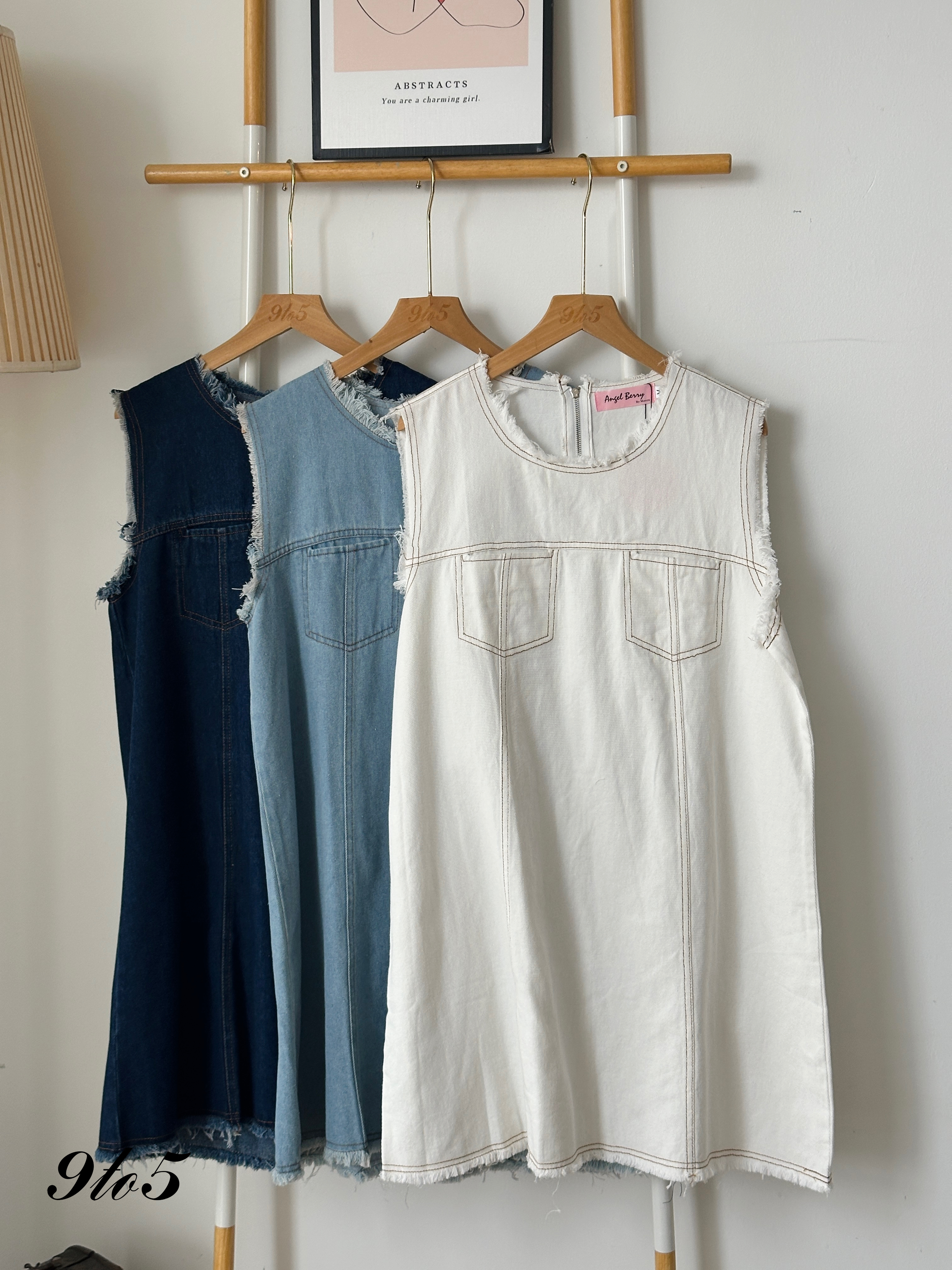 D2311 Sleeveless Denim Dress - 3 Colors