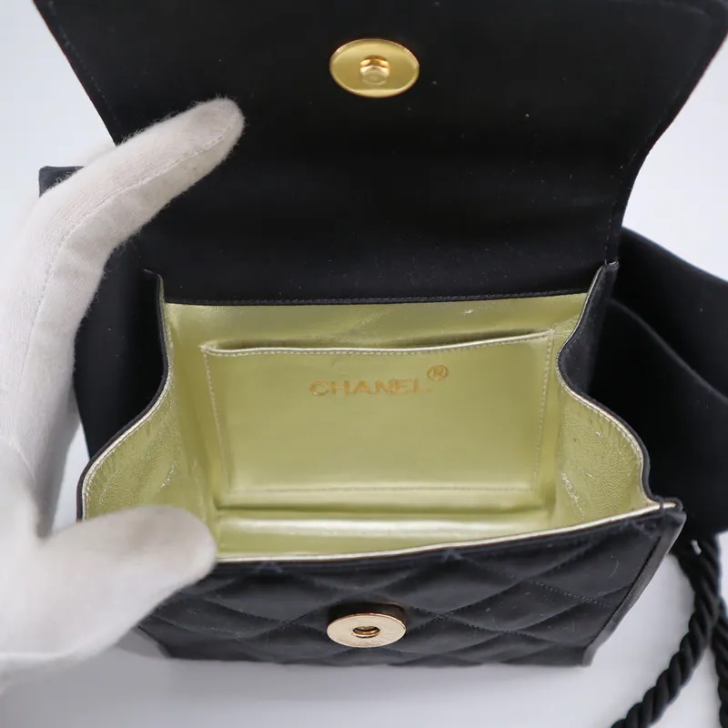 Chanel Vintage Satin Bow Evening Bag