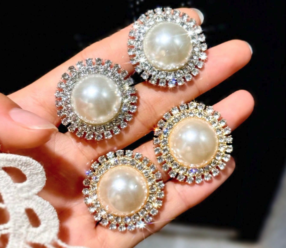 Lustrous Halo Stud Earrings