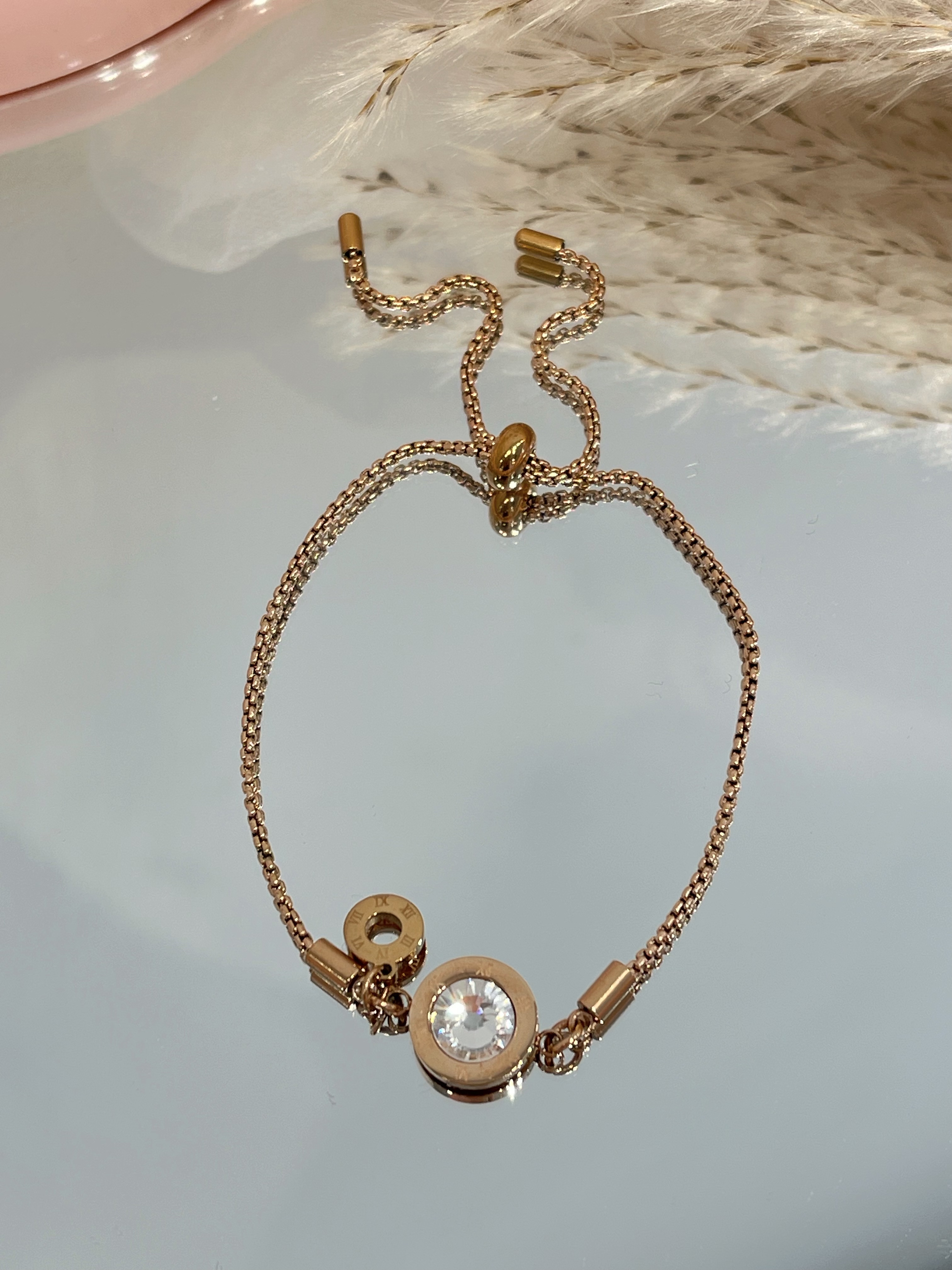 罗马数字钻石抽绳手链