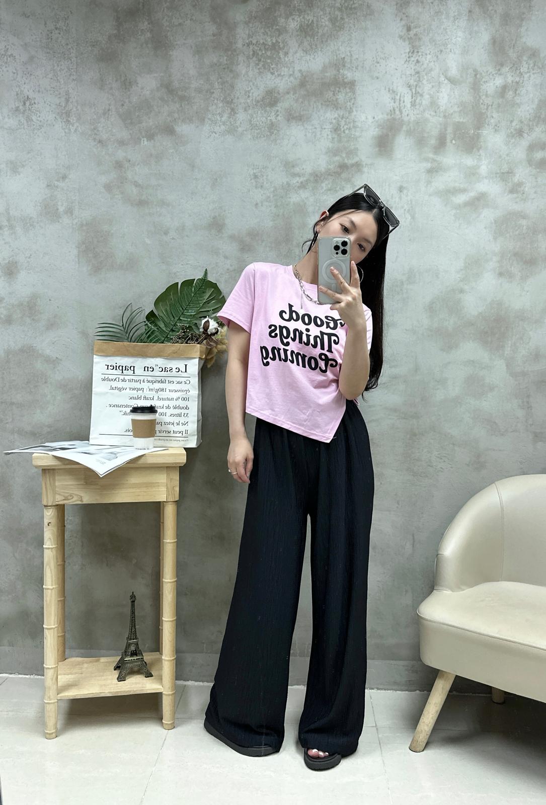 L25 束腳英文字Tee
