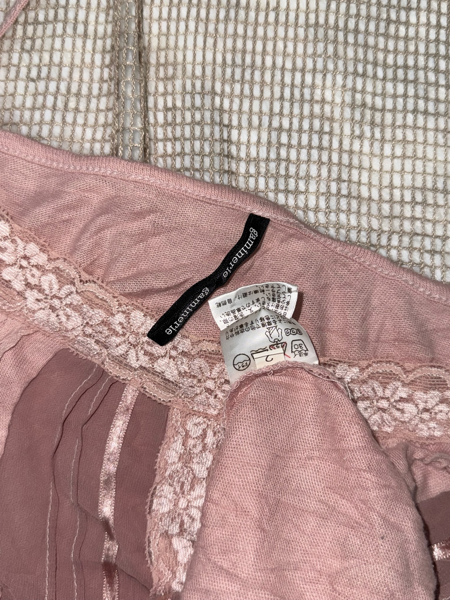 2000s Vertical Lace Panel Tank Top