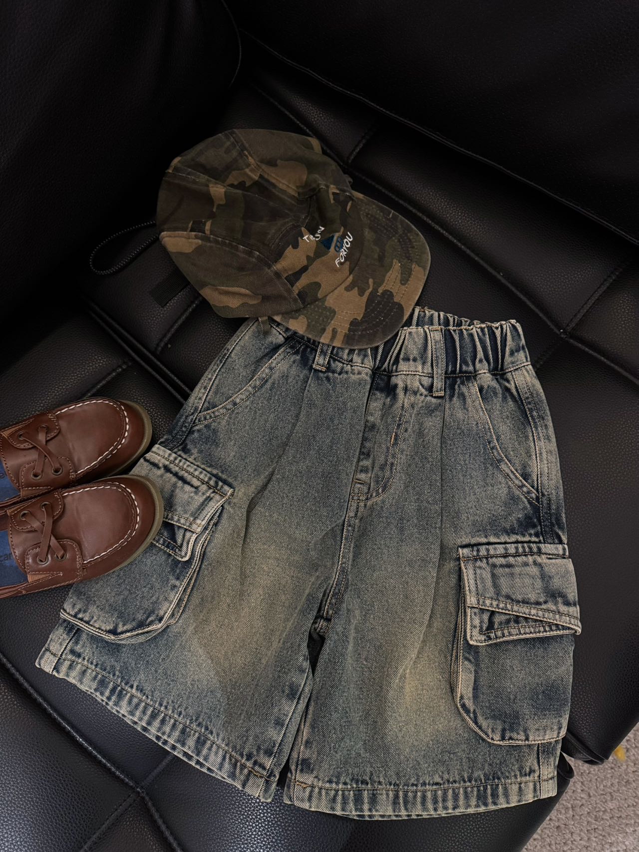 0642  親子❤️ TNF露營短袖+迷彩/牛仔褲