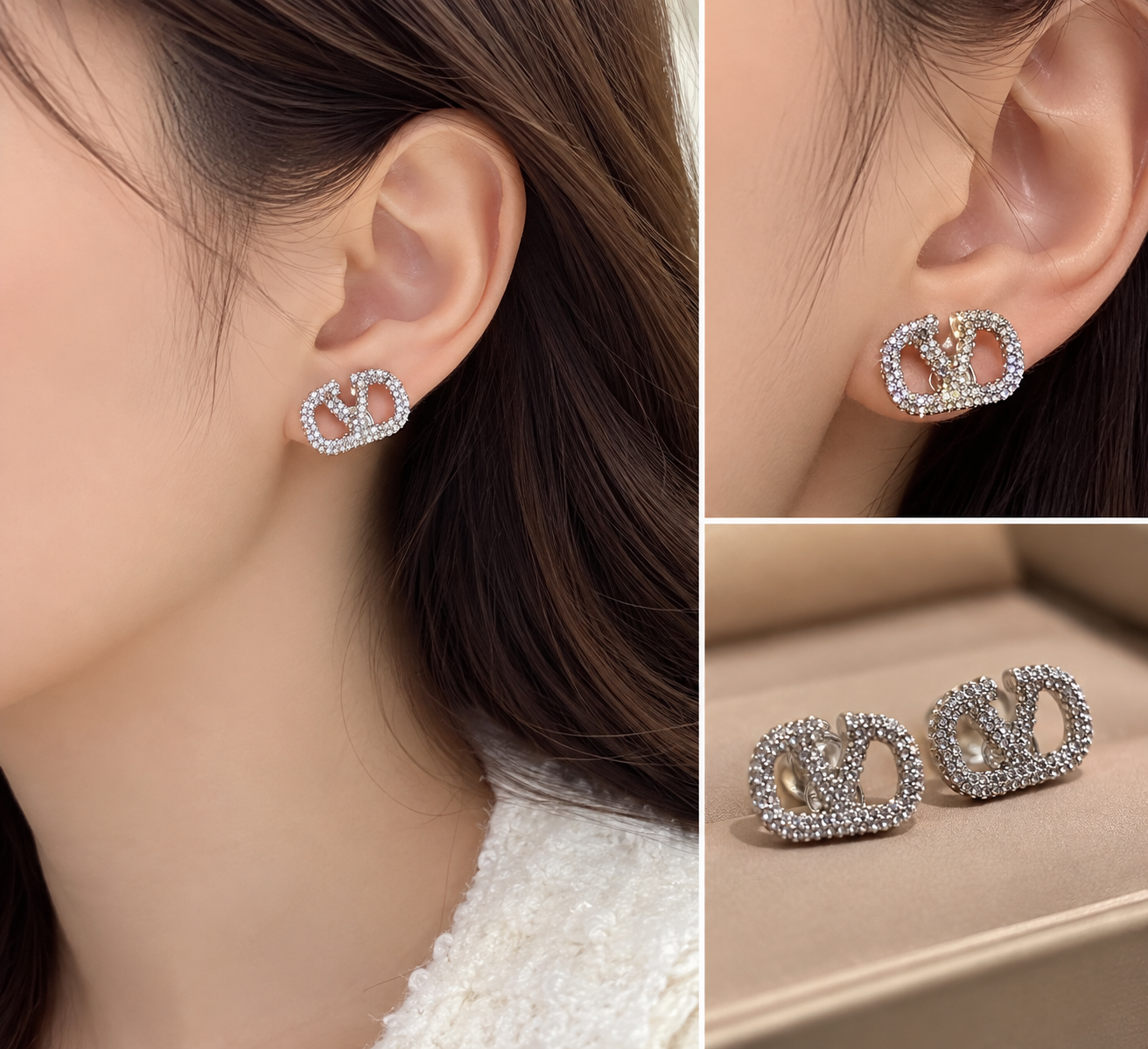 Valentino Garavani VLogo Signature 水鑽耳環