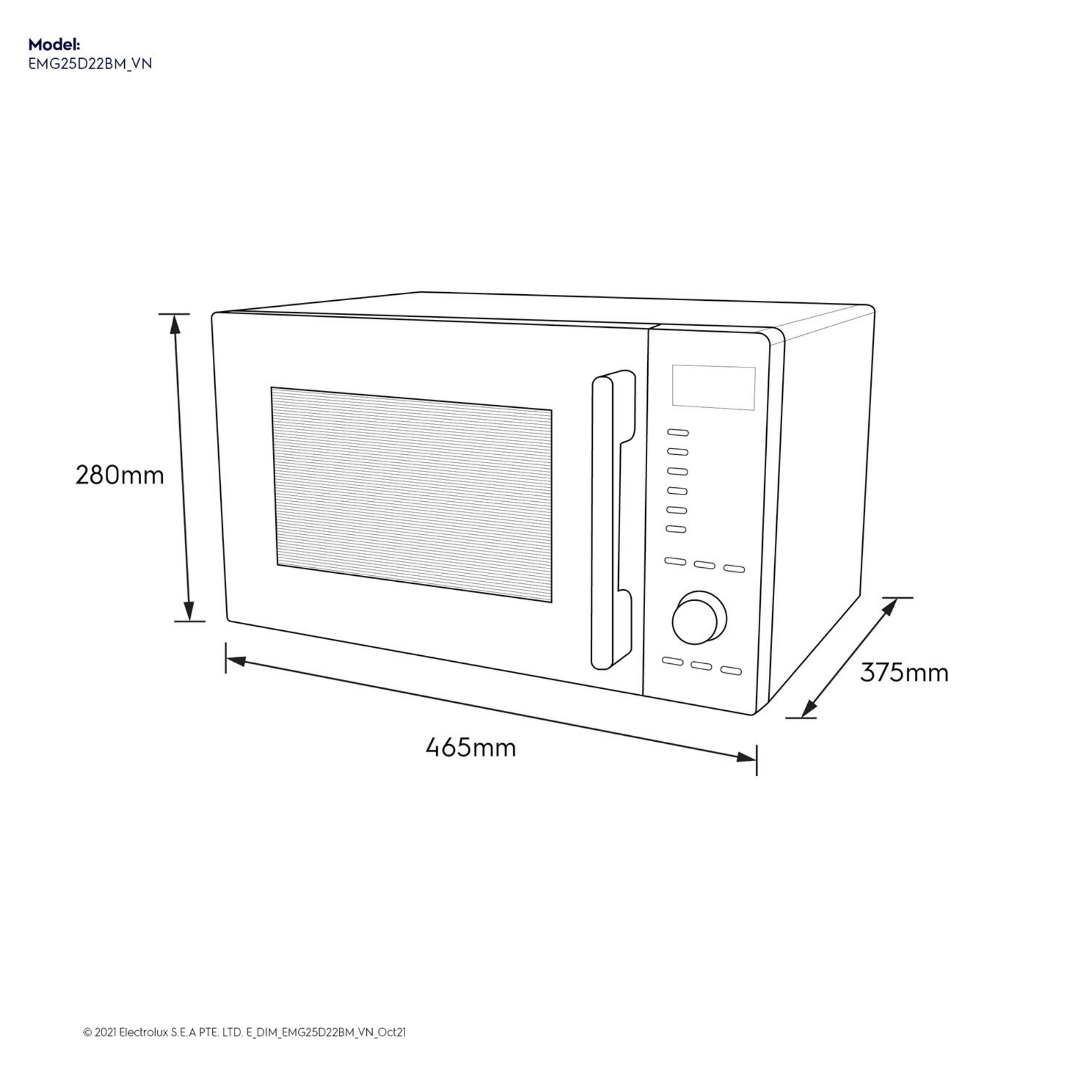 Electrolux 25L UltimateTaste 500 Grill Microwave Oven (EMG25D22BM)