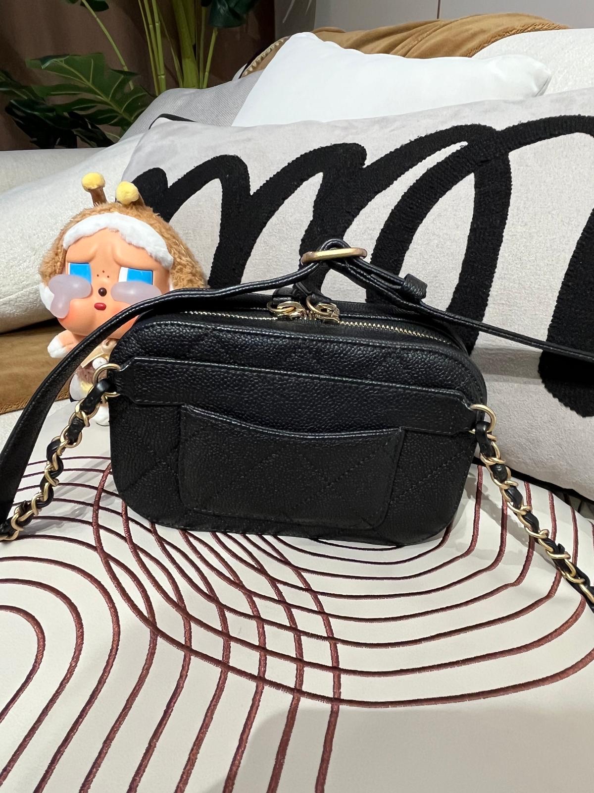 Chanel belt bag hobo黑色荔枝牛皮金扣100%Authentic,98%new ✅28貼✅塵袋✅盒 