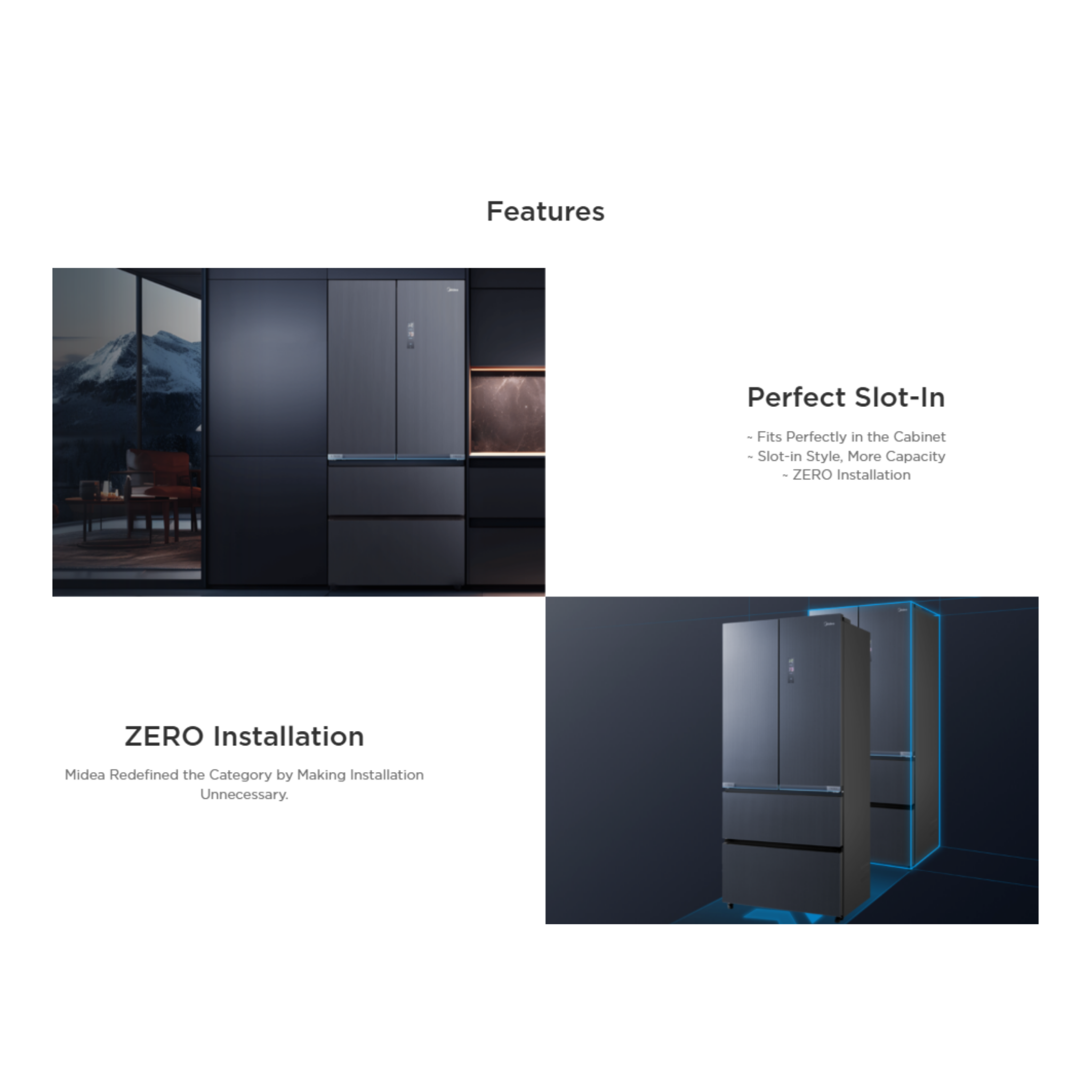 Midea 620L French Door Reefrigerator (Shadow Grey) MDRF705BIE70Y