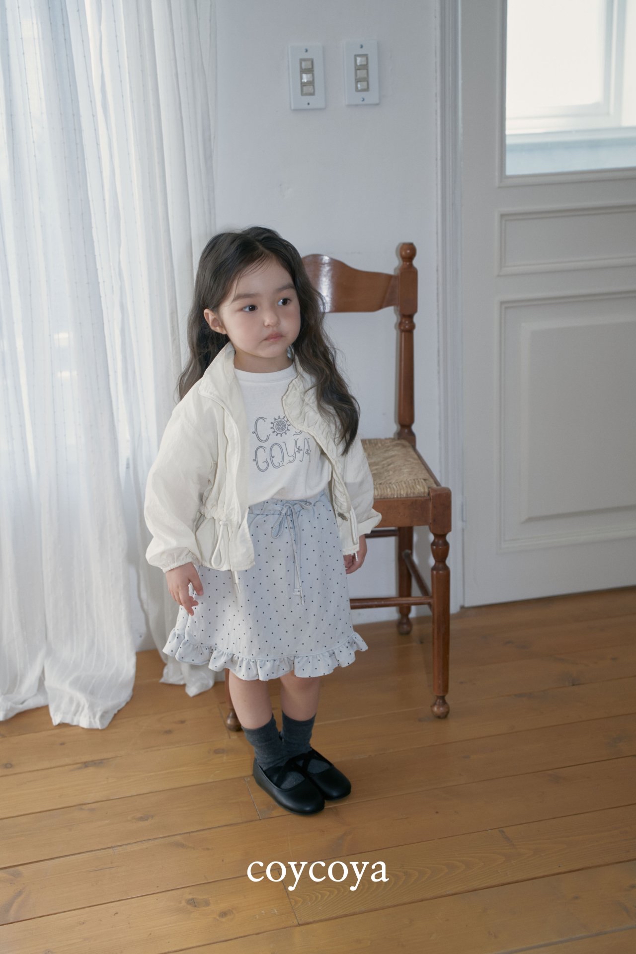 🌸預訂 韓國直送🌸🇰🇷COYCOYA兩色波點荷葉邊半身裙