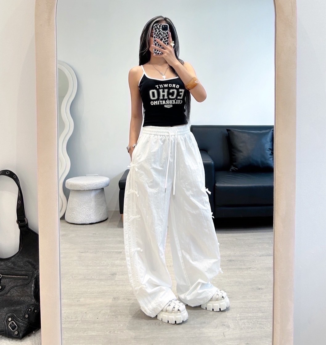 Bkk秋冬款 蝴蝶結速乾運動長褲