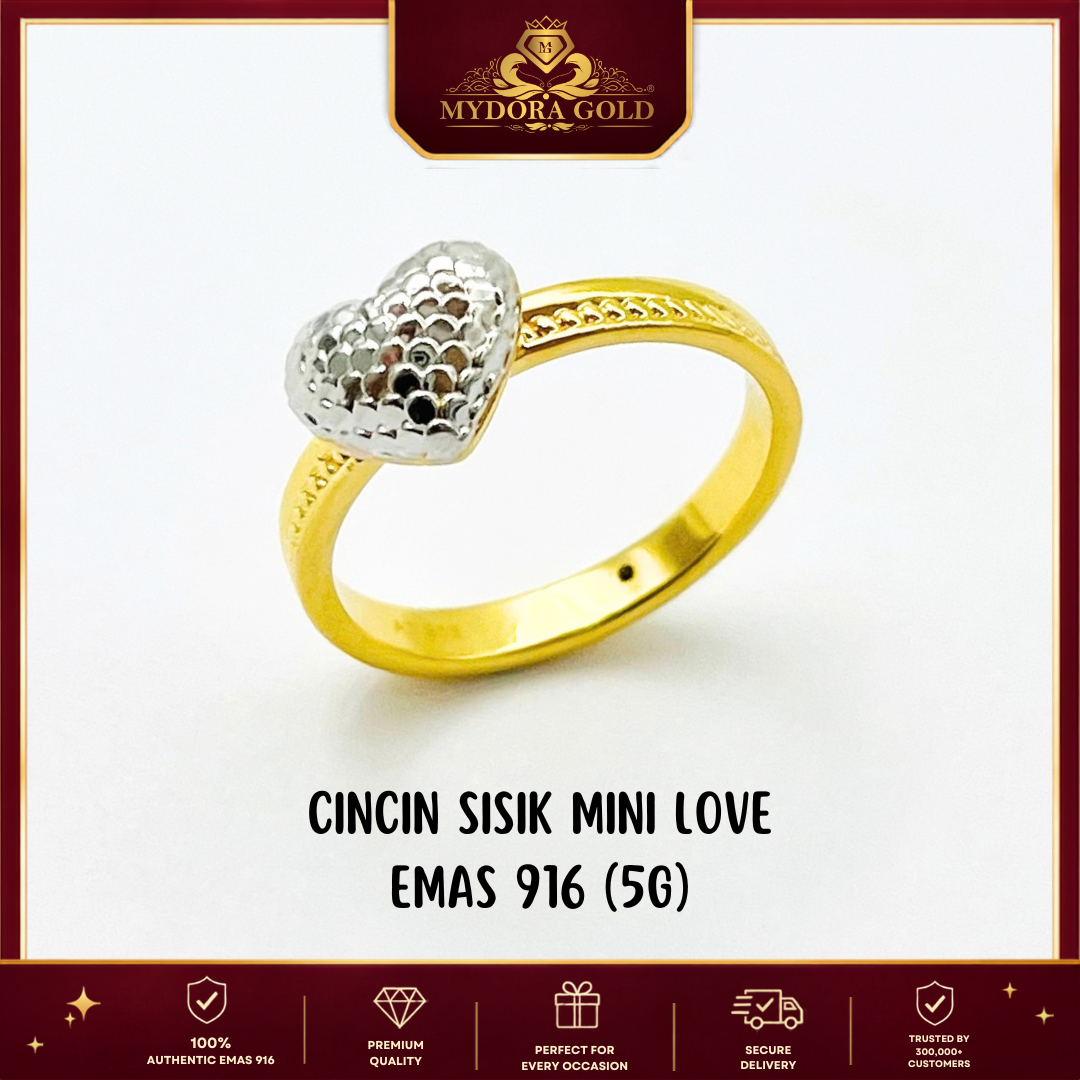 MYDORA Cincin Sisik Mini Love (5G) l EMAS 916/22K