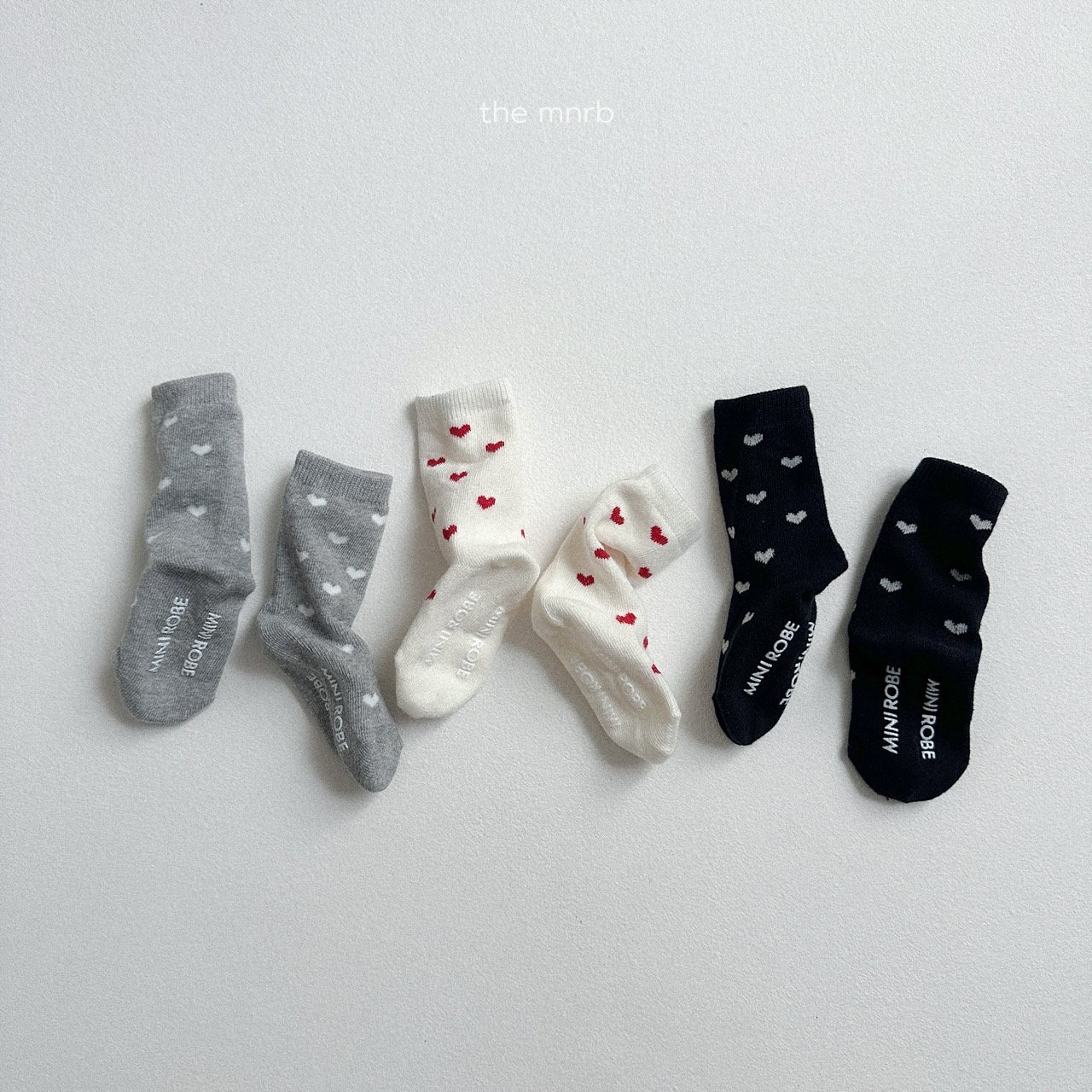 Minirobe | Heart socks set of 3( size S12-15cm)