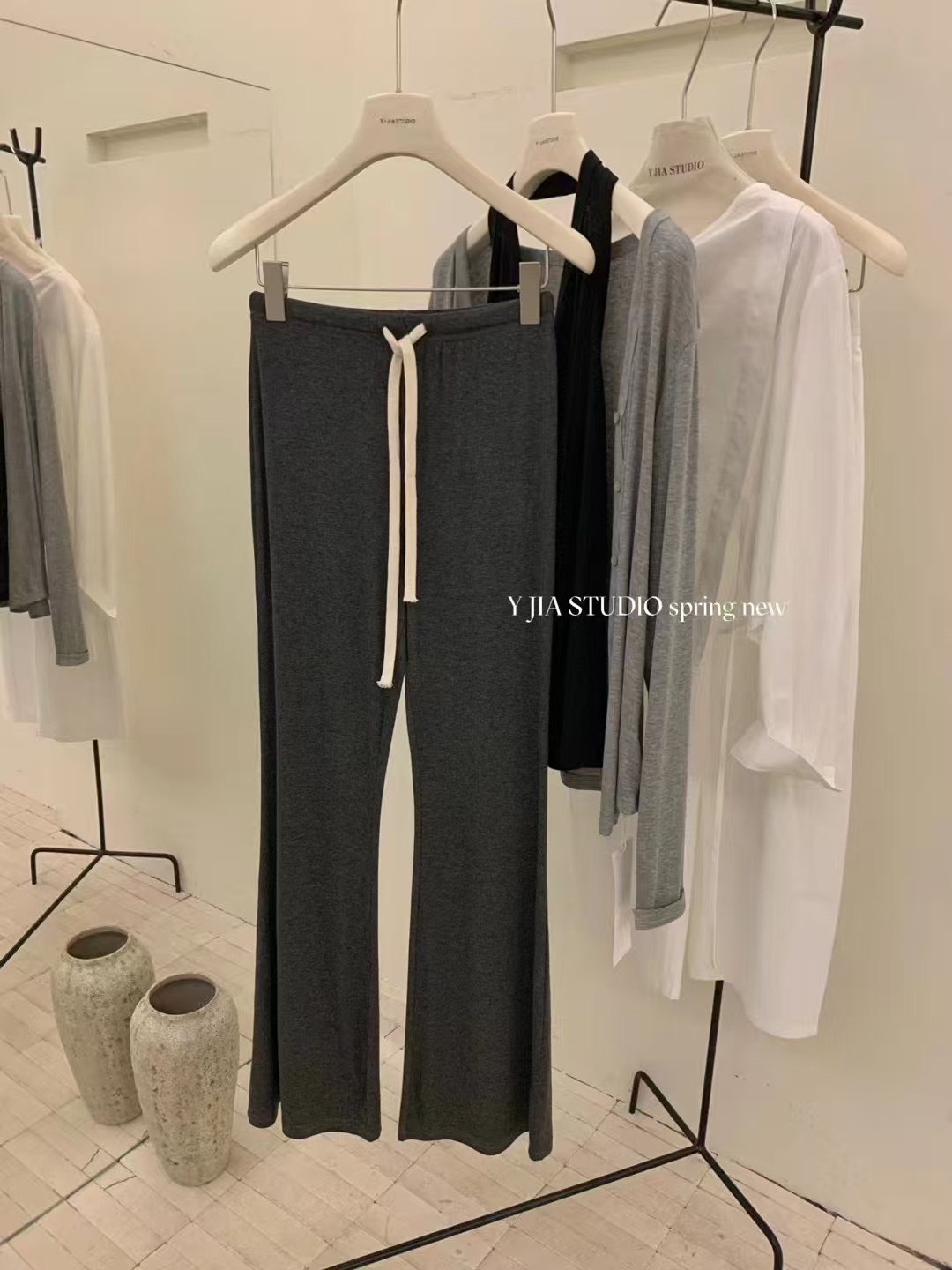 4374 机场穿搭慵懒微剌裤三件套