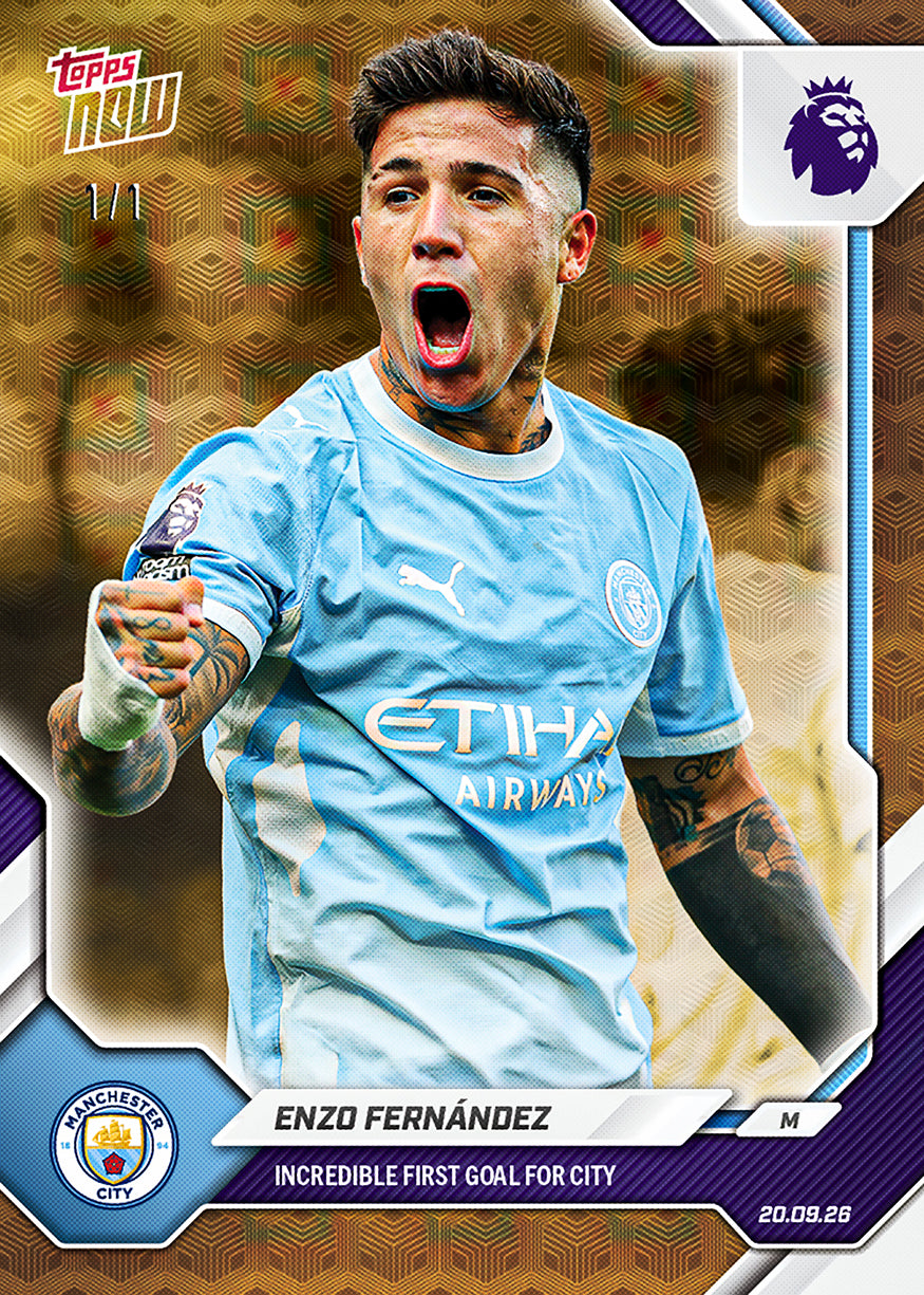 Enzo Fernández - 2026-27 Premier League Topps NOW #37 曼城首個入球紀念卡【團購】