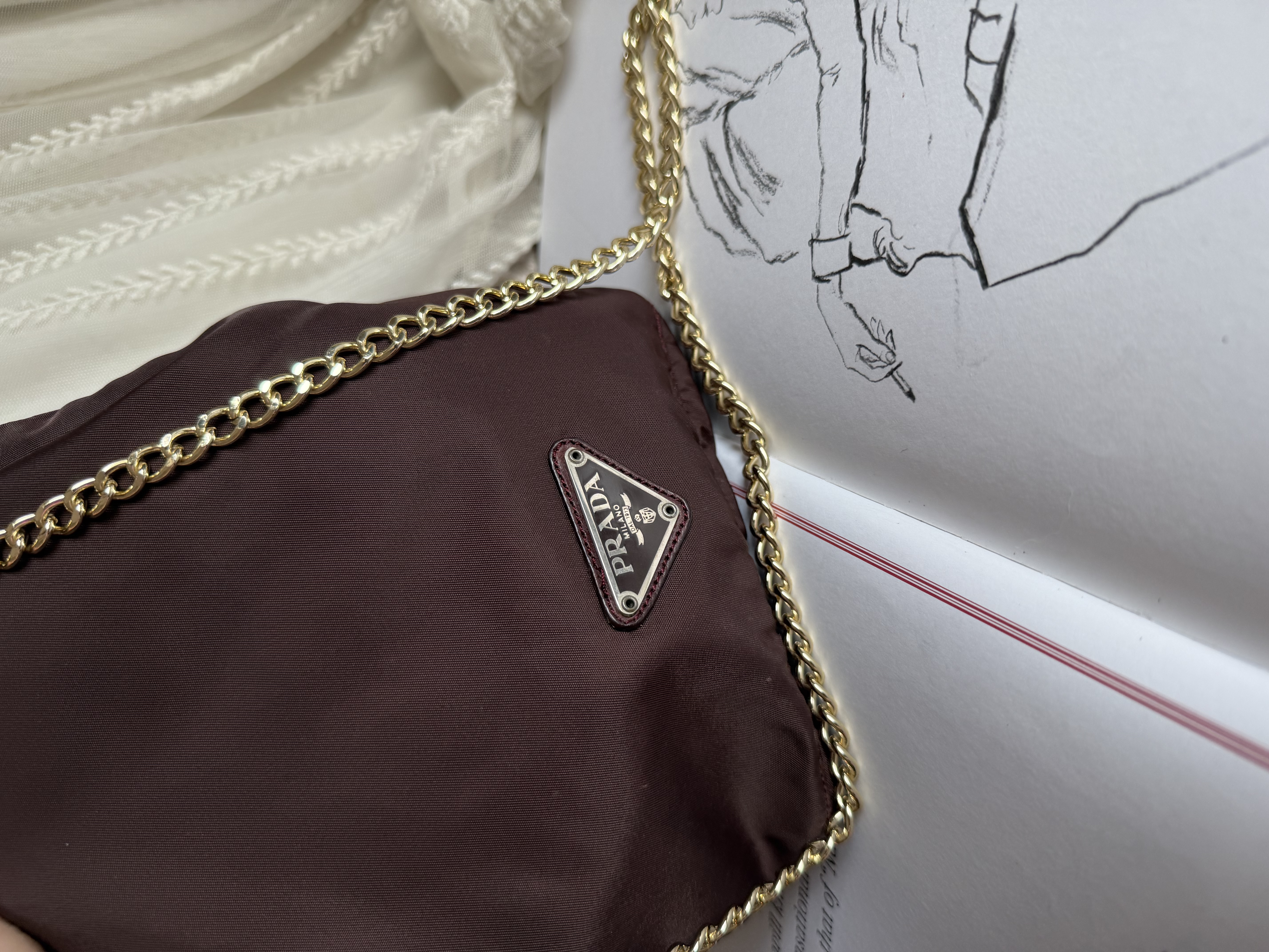 Vintage Prada burgundy Bucket