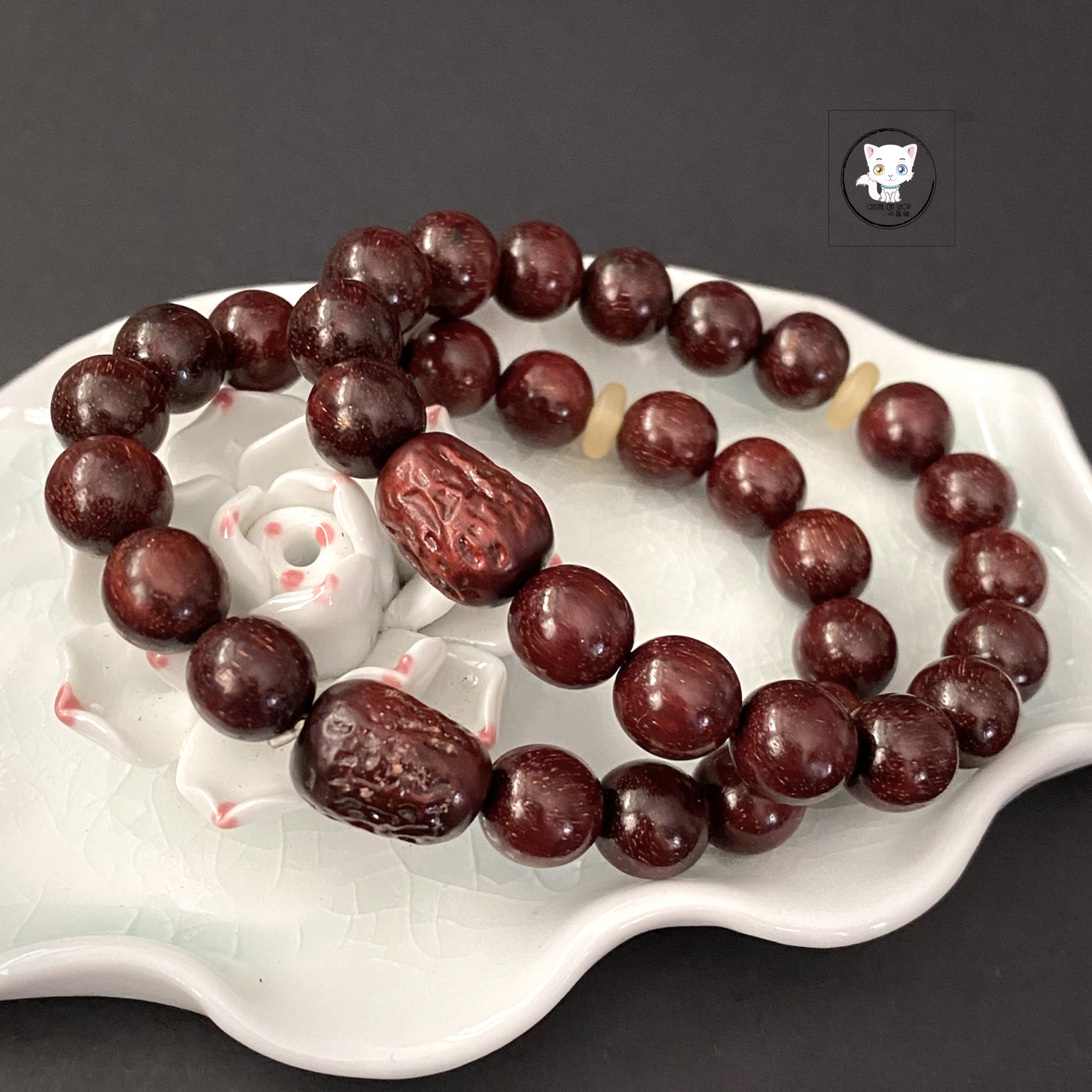 小葉紫檀木仿紅棗手鏈 10mm