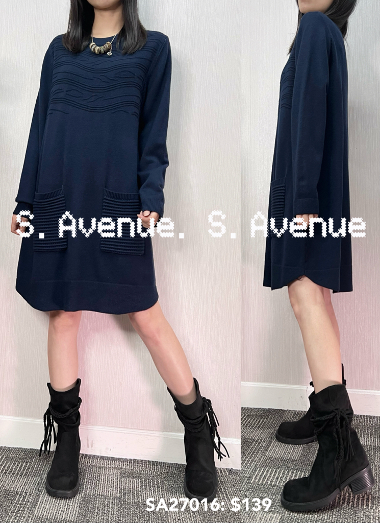 SA27016: 長袖領暗紋前兩袋軟冷op