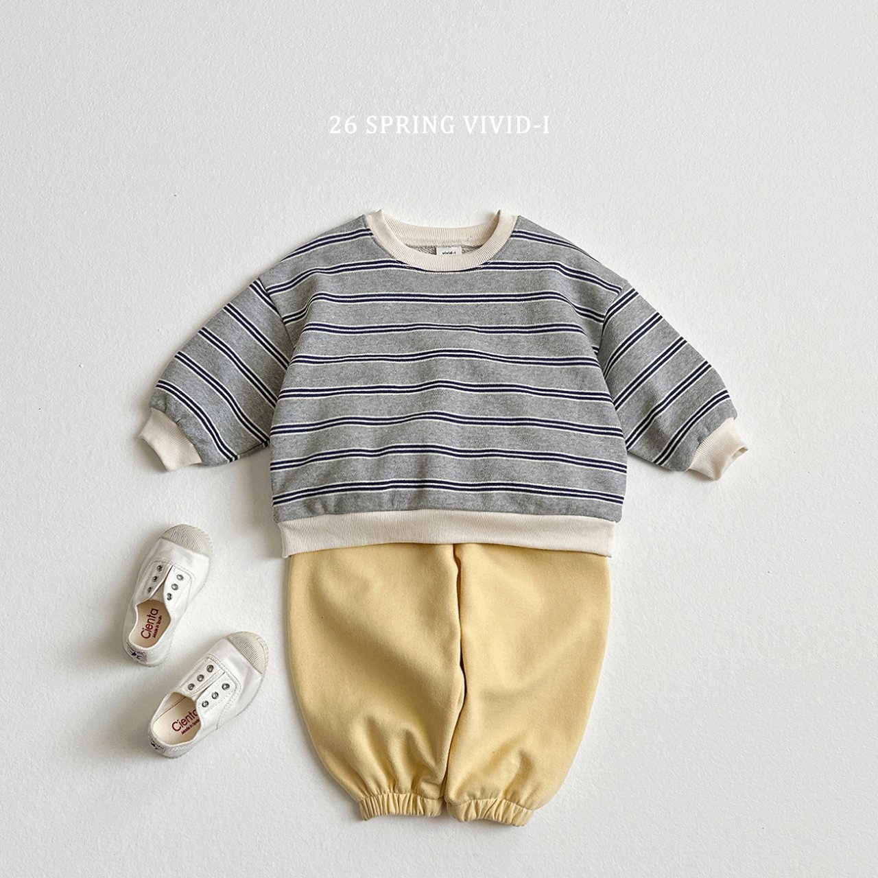 🌸預訂 韓國直送🌸🇰🇷VIVIDI三色日常拼色條紋寬鬆衛衣