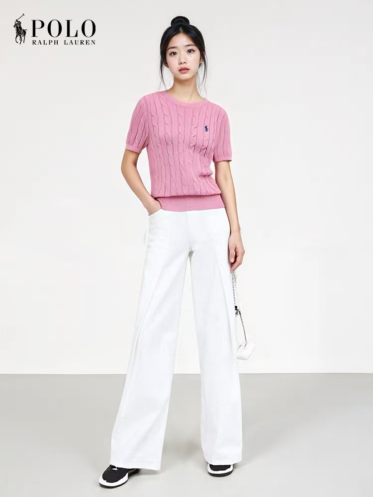 $188件。2件起$ 180件。💗💛【R alph L auren 拉夫勞倫 麻花針織短袖】