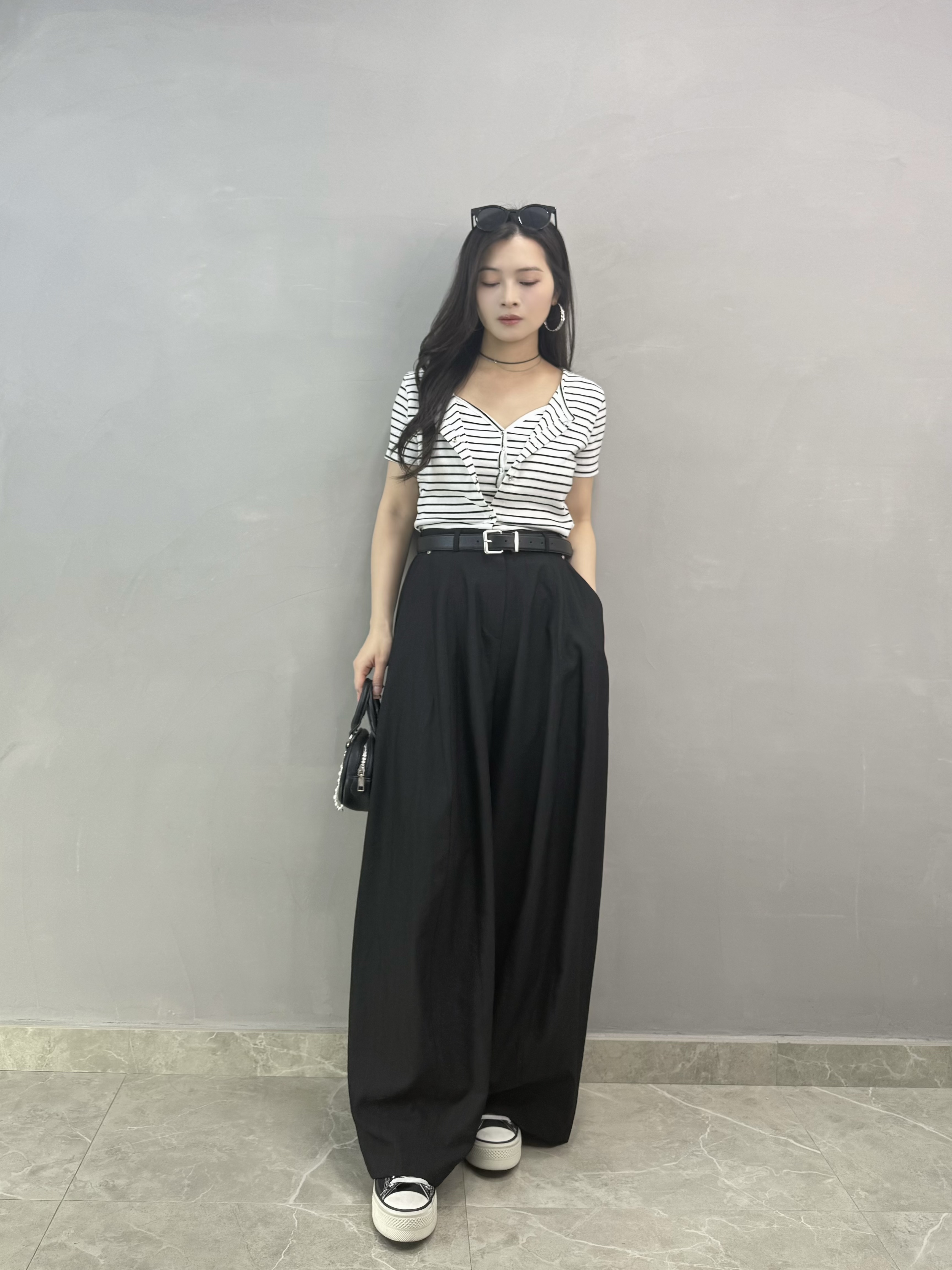 W77 橫間吊帶bra top+外套Set