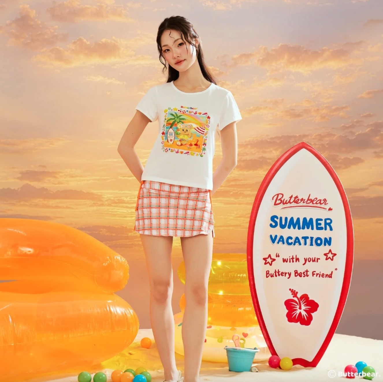 【預訂】泰國 Butter Bear 黃油小熊周邊 Sunny Days Baby Tee