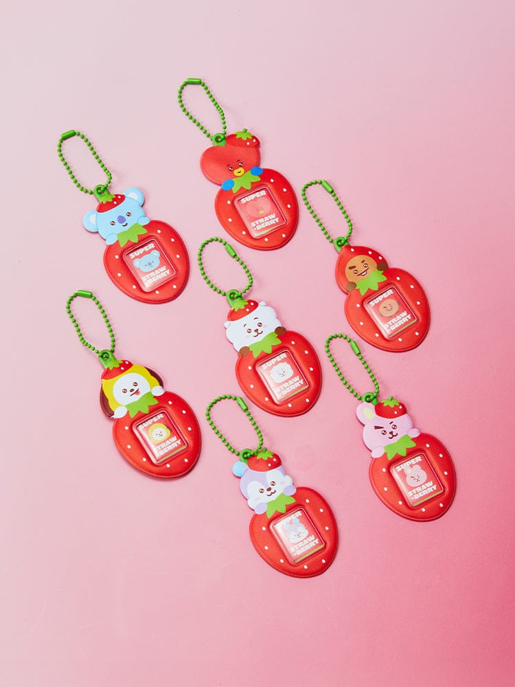 📦訂購 韓國代購 Line Friends BT21 MINI PHOTO HOLDER KEYRING (STRAWBERRY PARTY) 迷你照片鎖匙扣