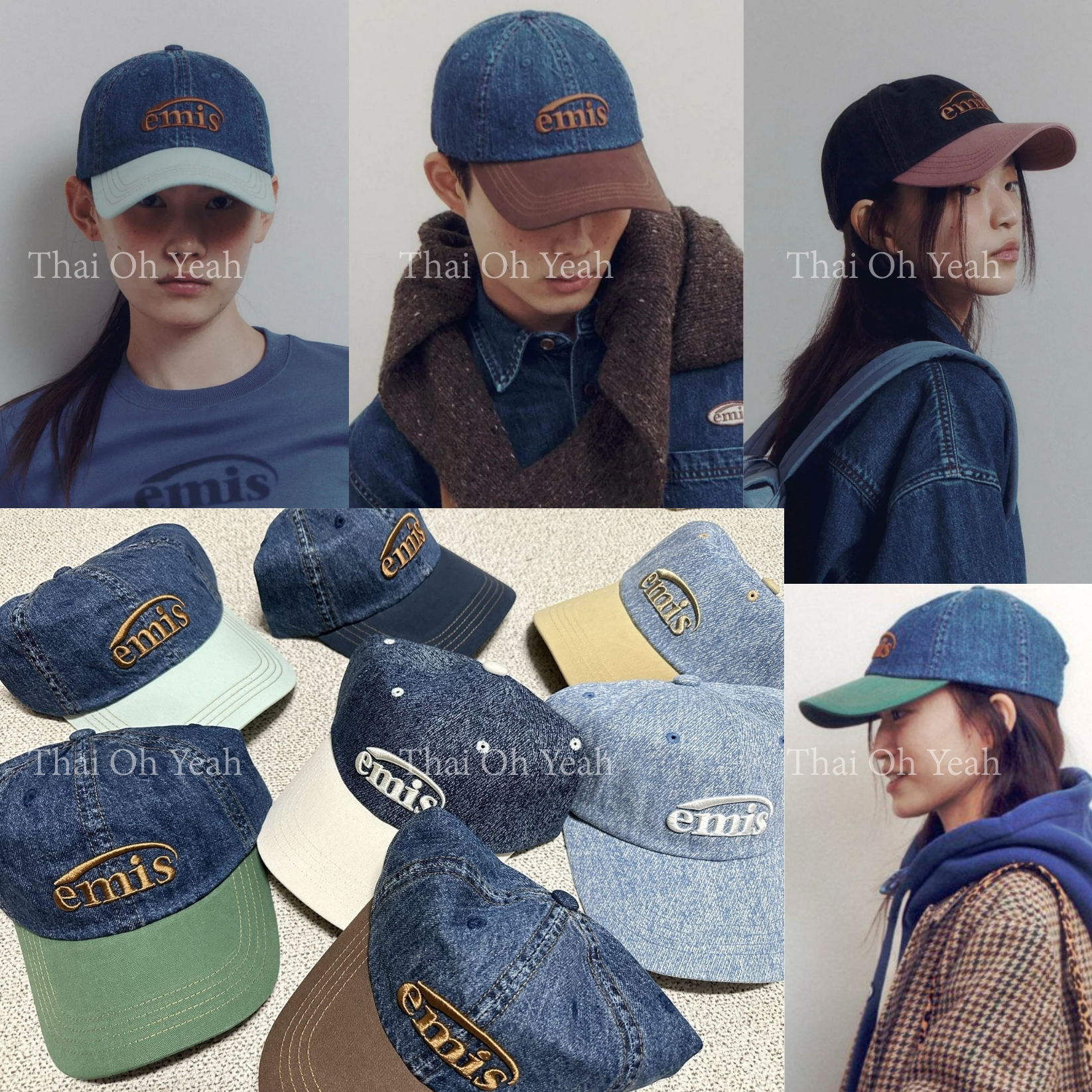 0308 韓國🇰🇷潮牌 emis WASHED DENIM BALL CAP 男女同款 4月頭