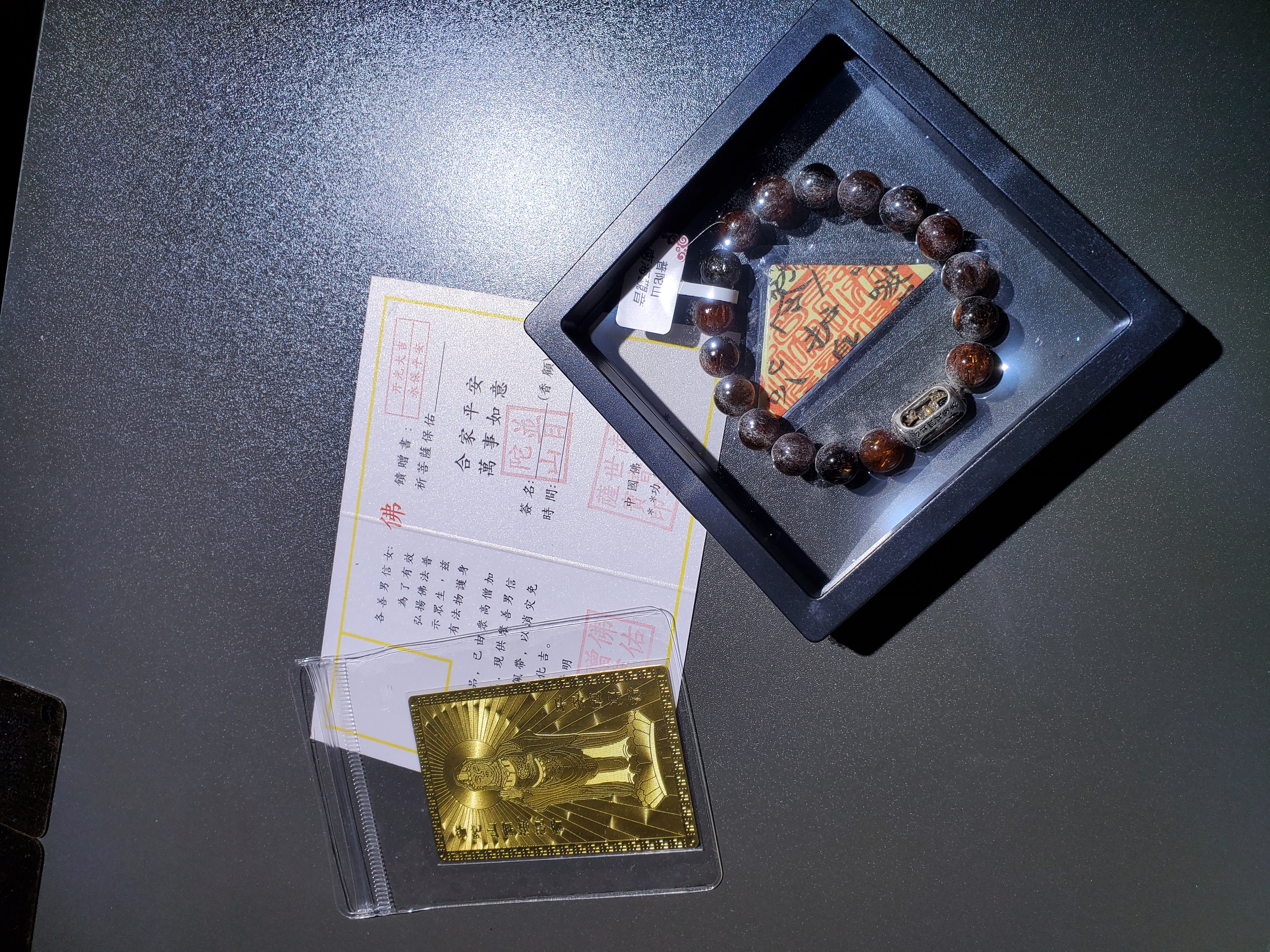 (已開光加持) 高質(轉運筒珠)黑金超7 10.5+mm (No.PUT800)