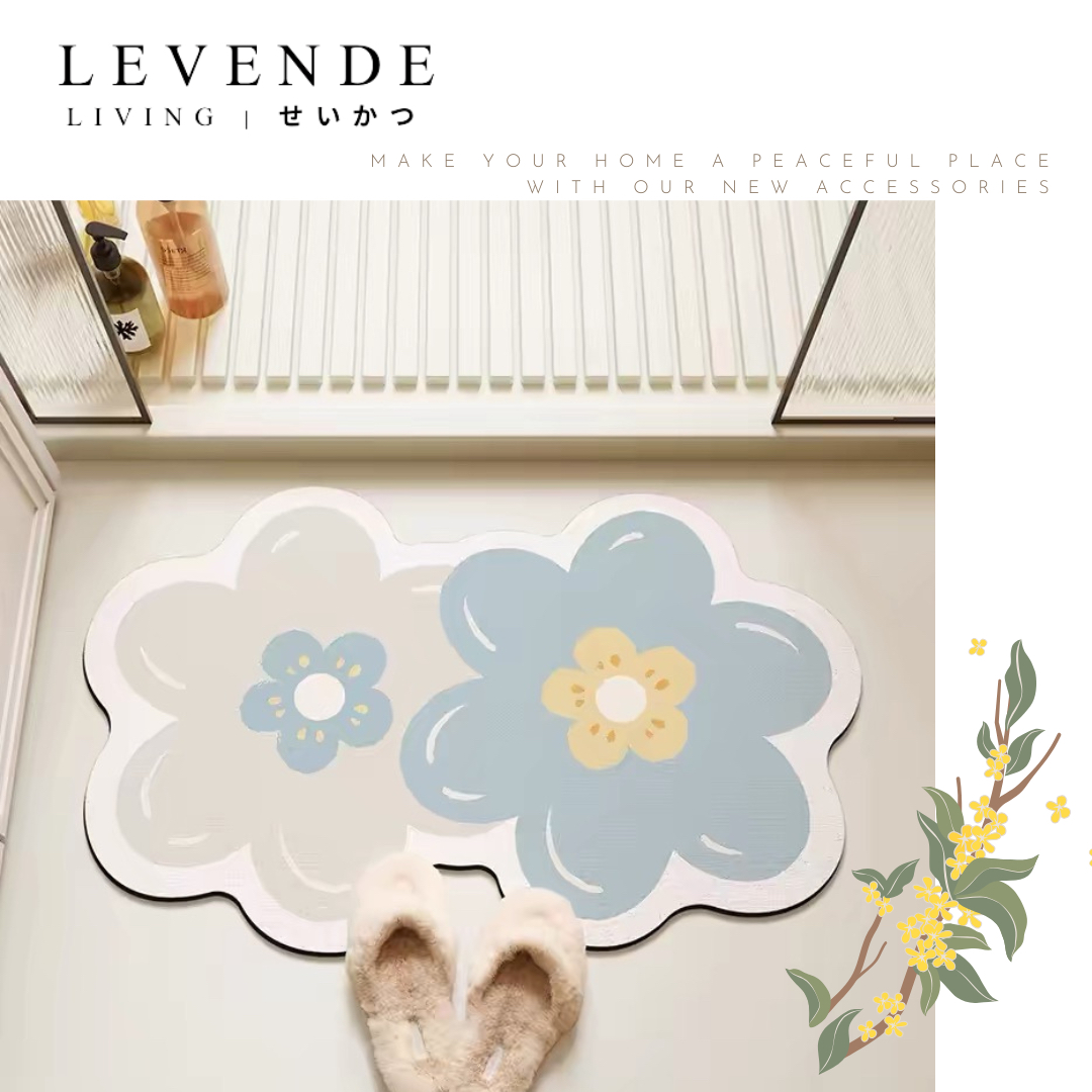 Levende花朵硅藻泥浴室地墊