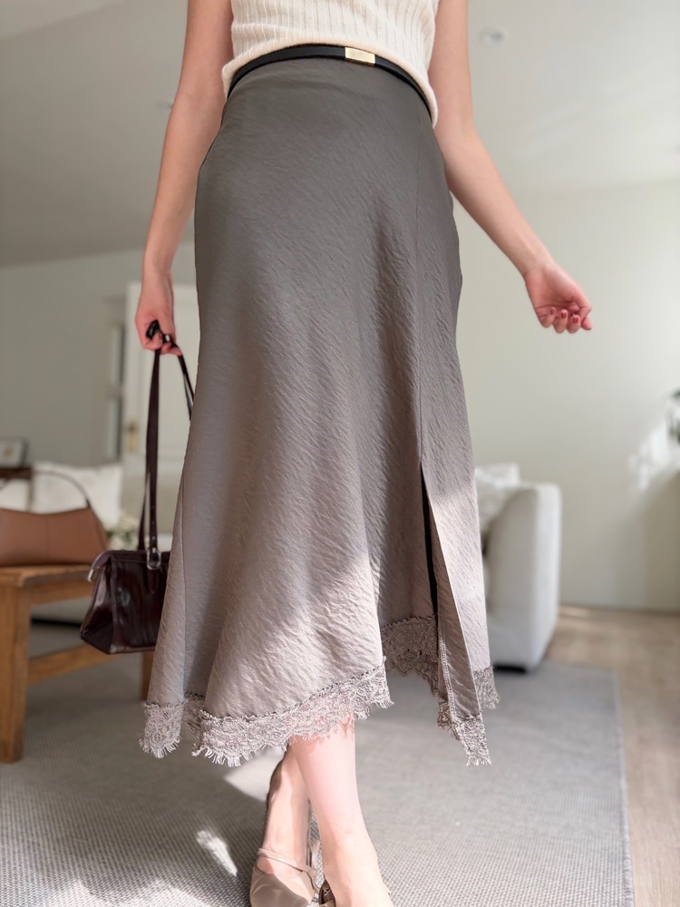 Lacie Asymmetric Skirt (Brown)
