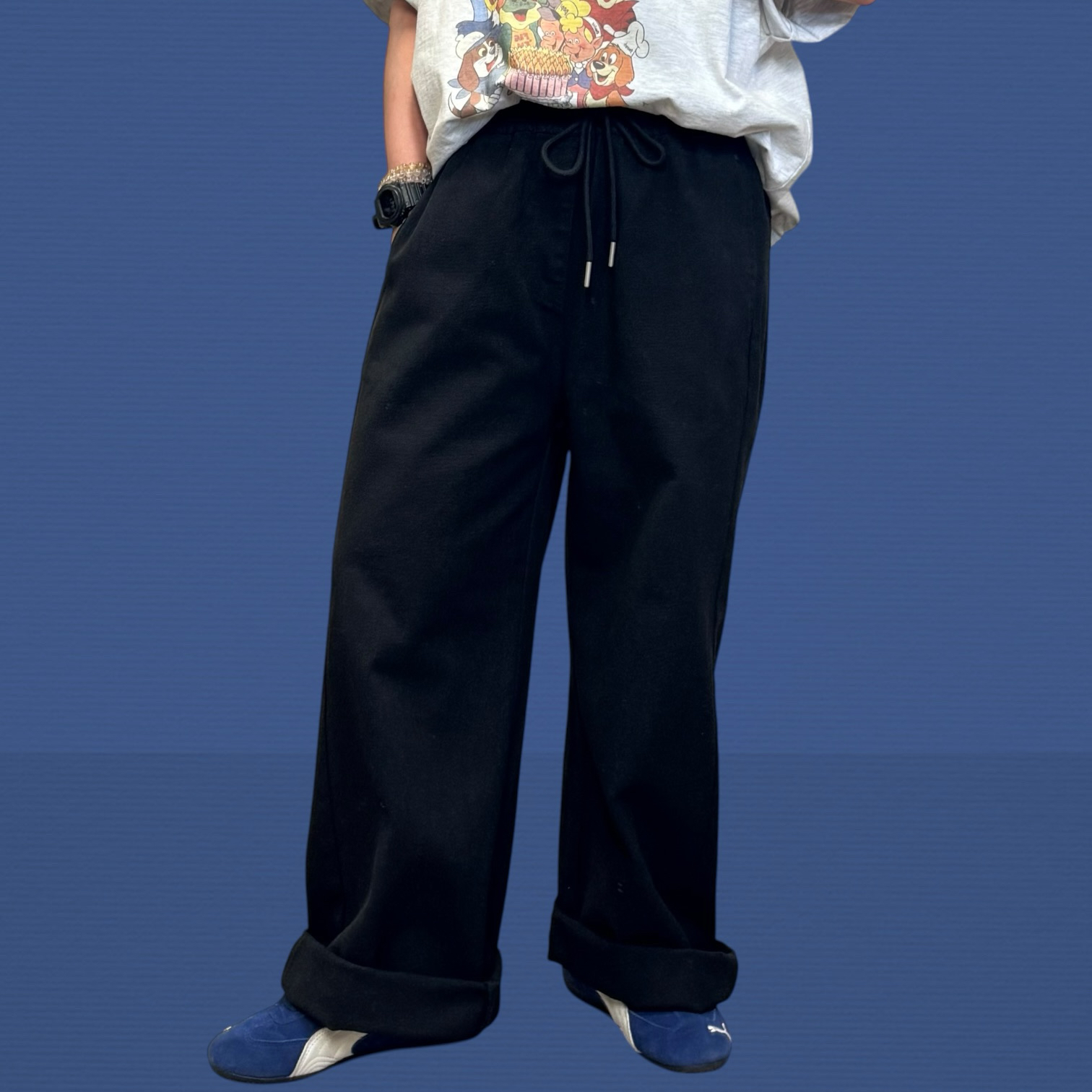 221184 全橡筋腰長褲