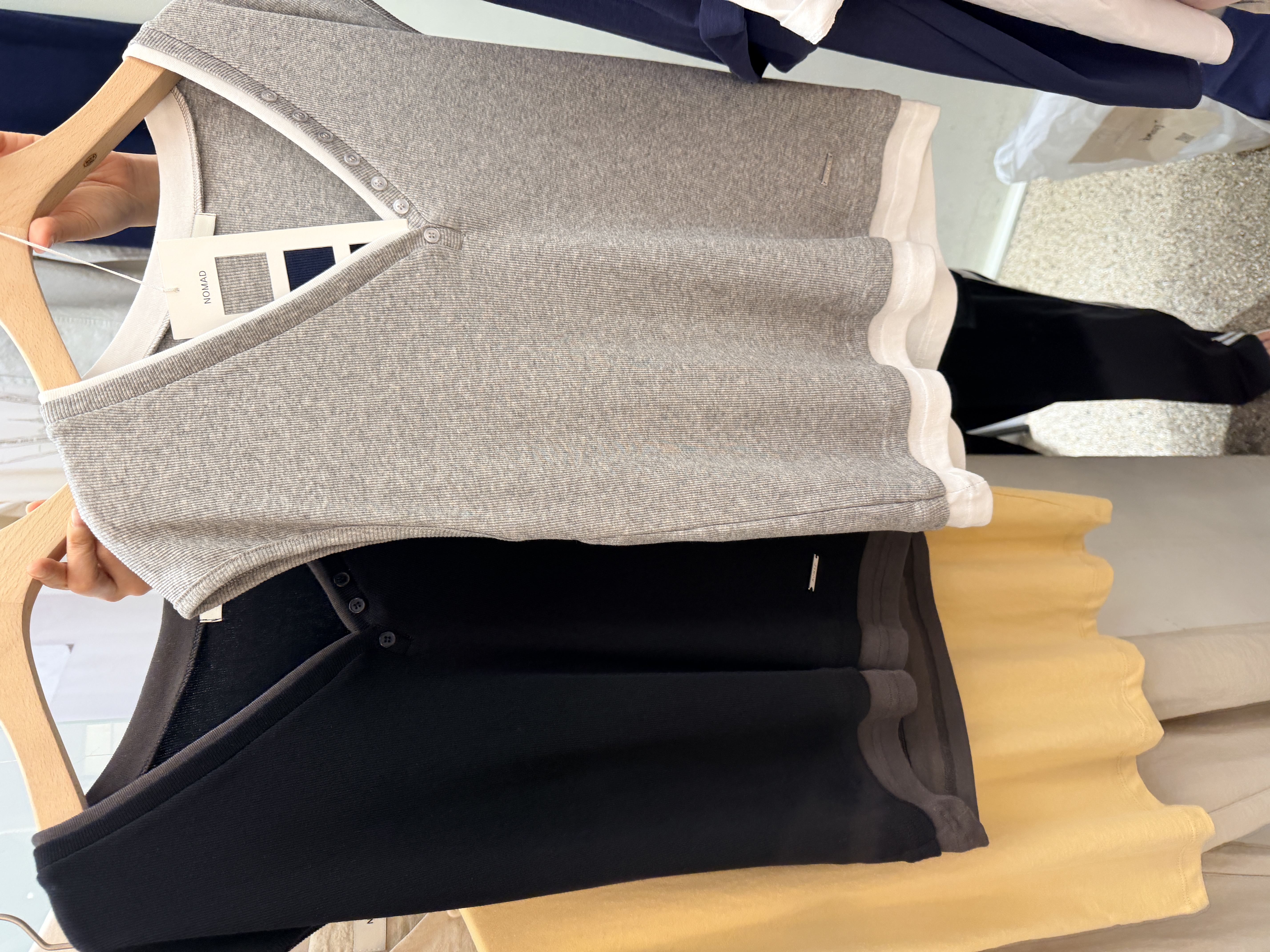 Deep V cotton vest