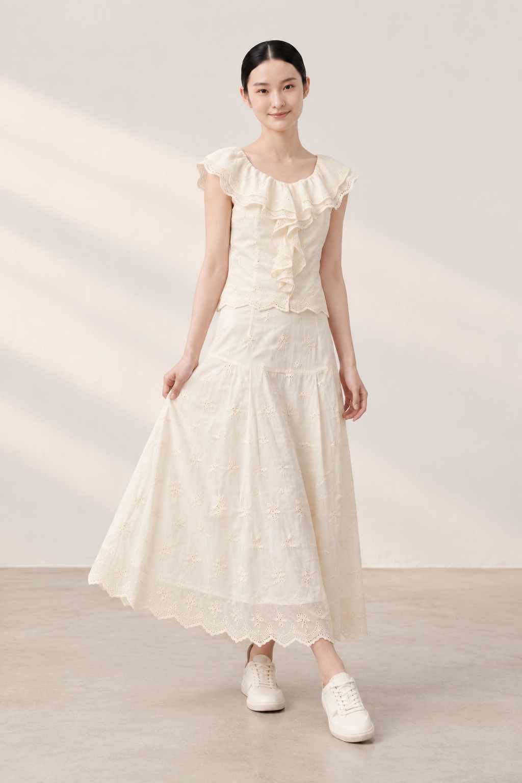 2186BB + 2119BS Ruffle Eyelet Lace Set
