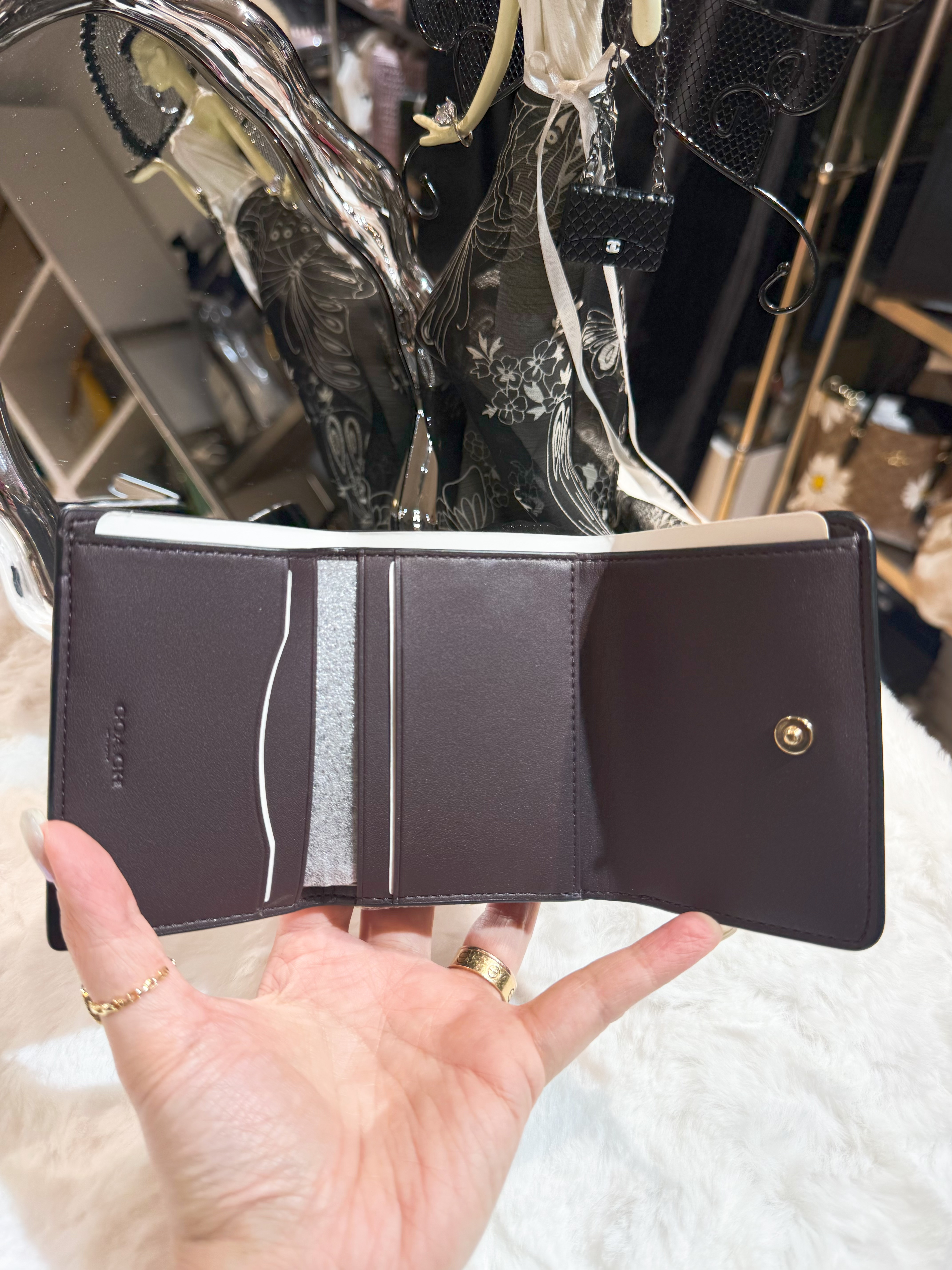 Coach card holder wallet blk/dark/m