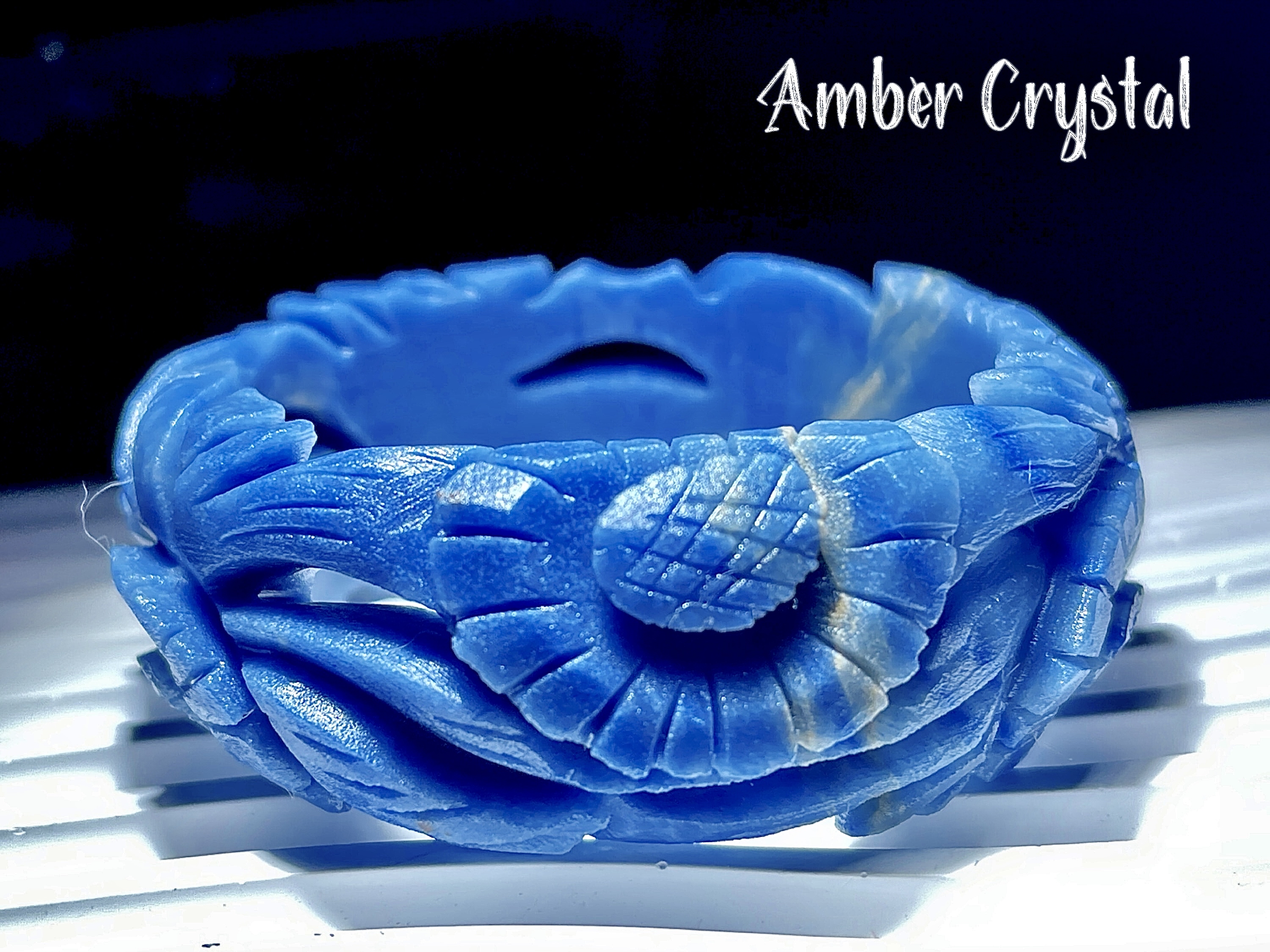 Aventurine 藍東陵玉精工雕刻手鈪