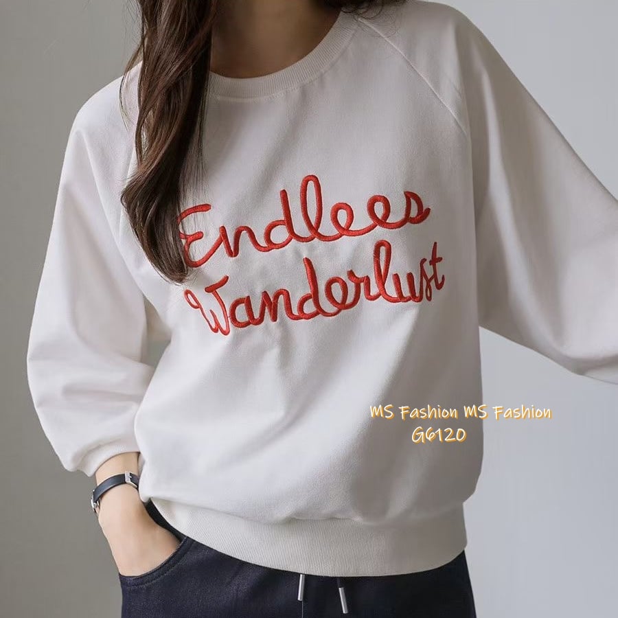 G6120 韓國🇰🇷刺繡潦草字母top